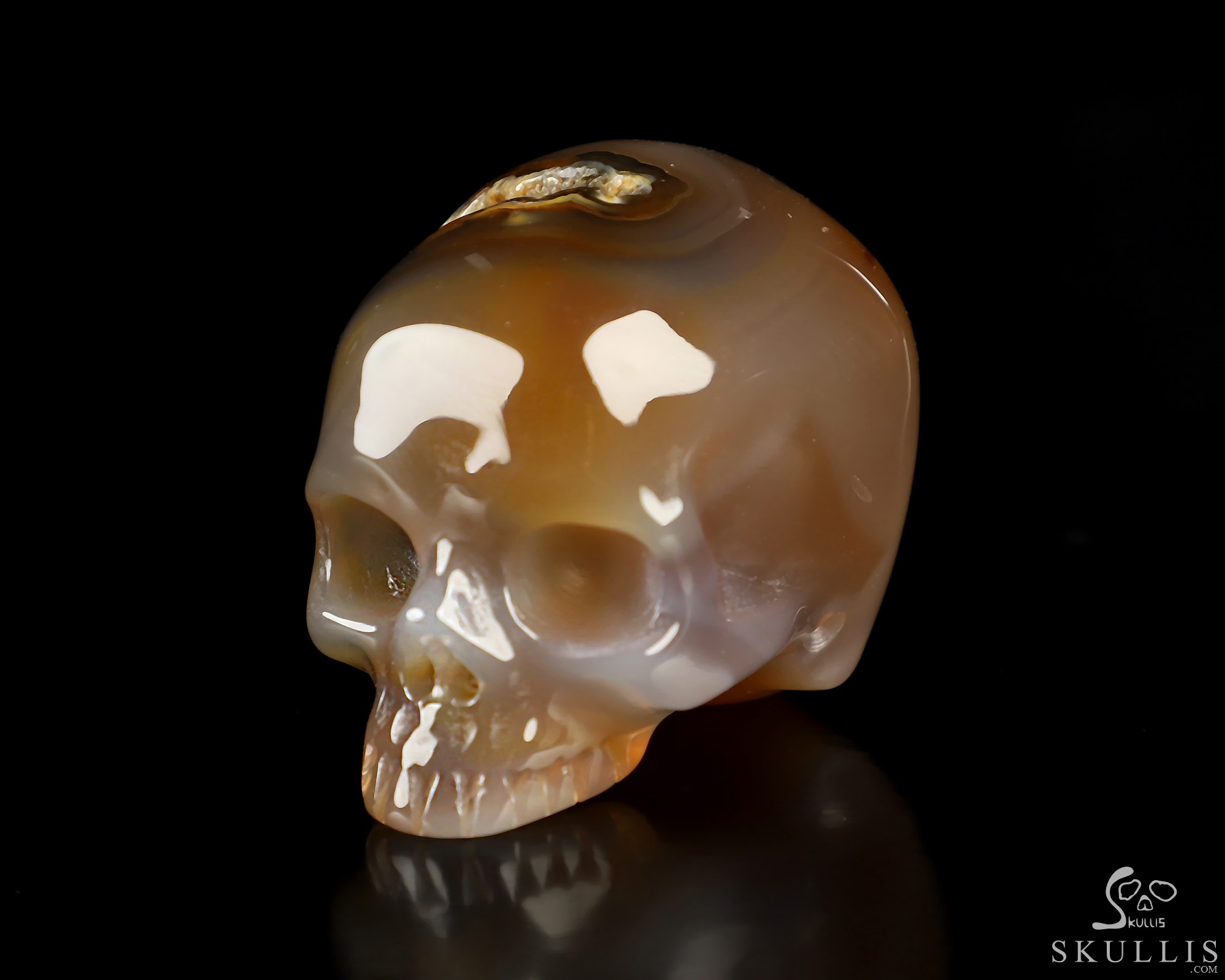 1.8" Premium Brazilian Agate Hand Carved Crystal Skull, Realistic, Crystal Healing 1.8" Premium Brazilian Agate Hand Carved Crystal Skull, Realistic, Crystal Healing