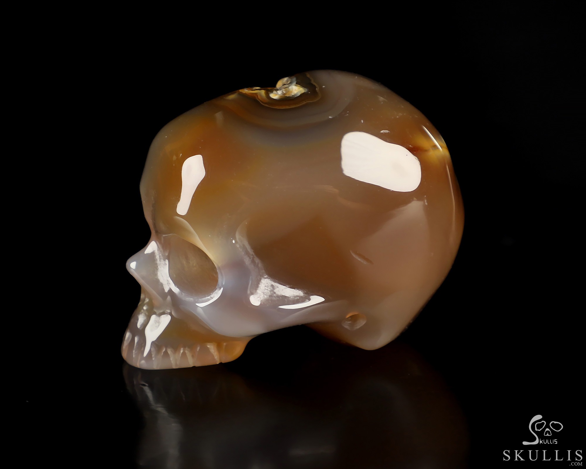 1.8" Premium Brazilian Agate Hand Carved Crystal Skull, Realistic, Crystal Healing 1.8" Premium Brazilian Agate Hand Carved Crystal Skull, Realistic, Crystal Healing
