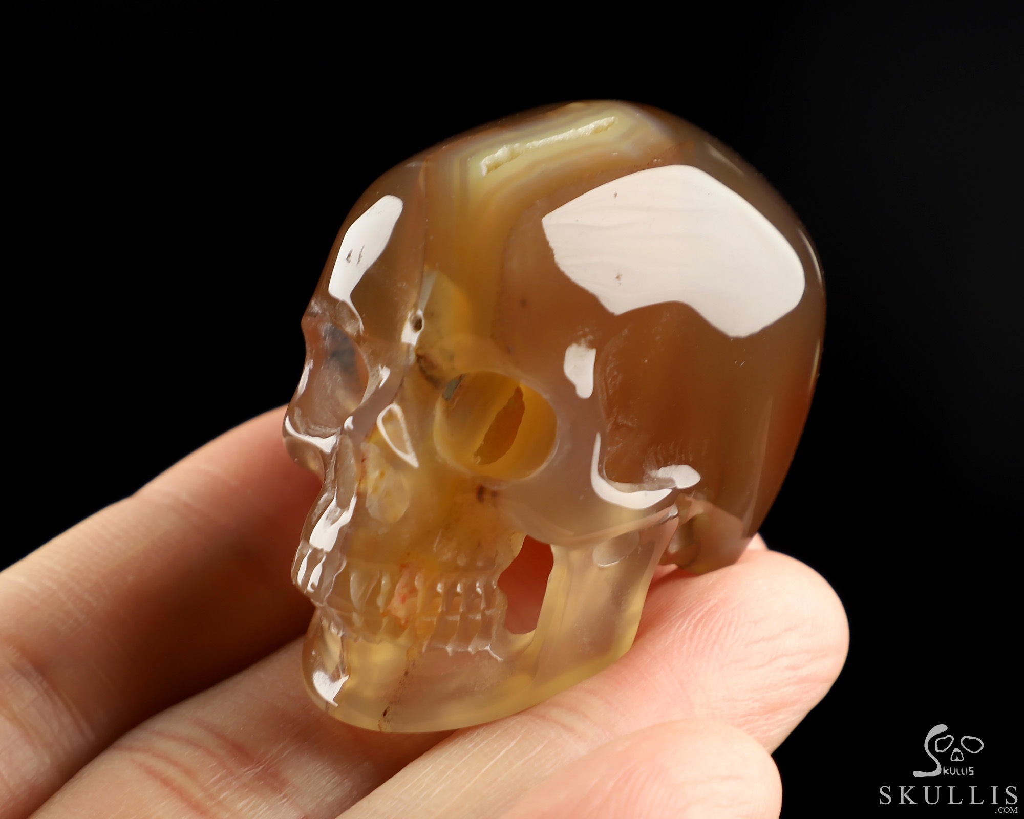 1.9" Premium Brazilian Agate Hand Carved Crystal Skull, Super Realistic, Crystal Healing 1.9" Premium Brazilian Agate Hand Carved Crystal Skull, Super Realistic, Crystal Healing