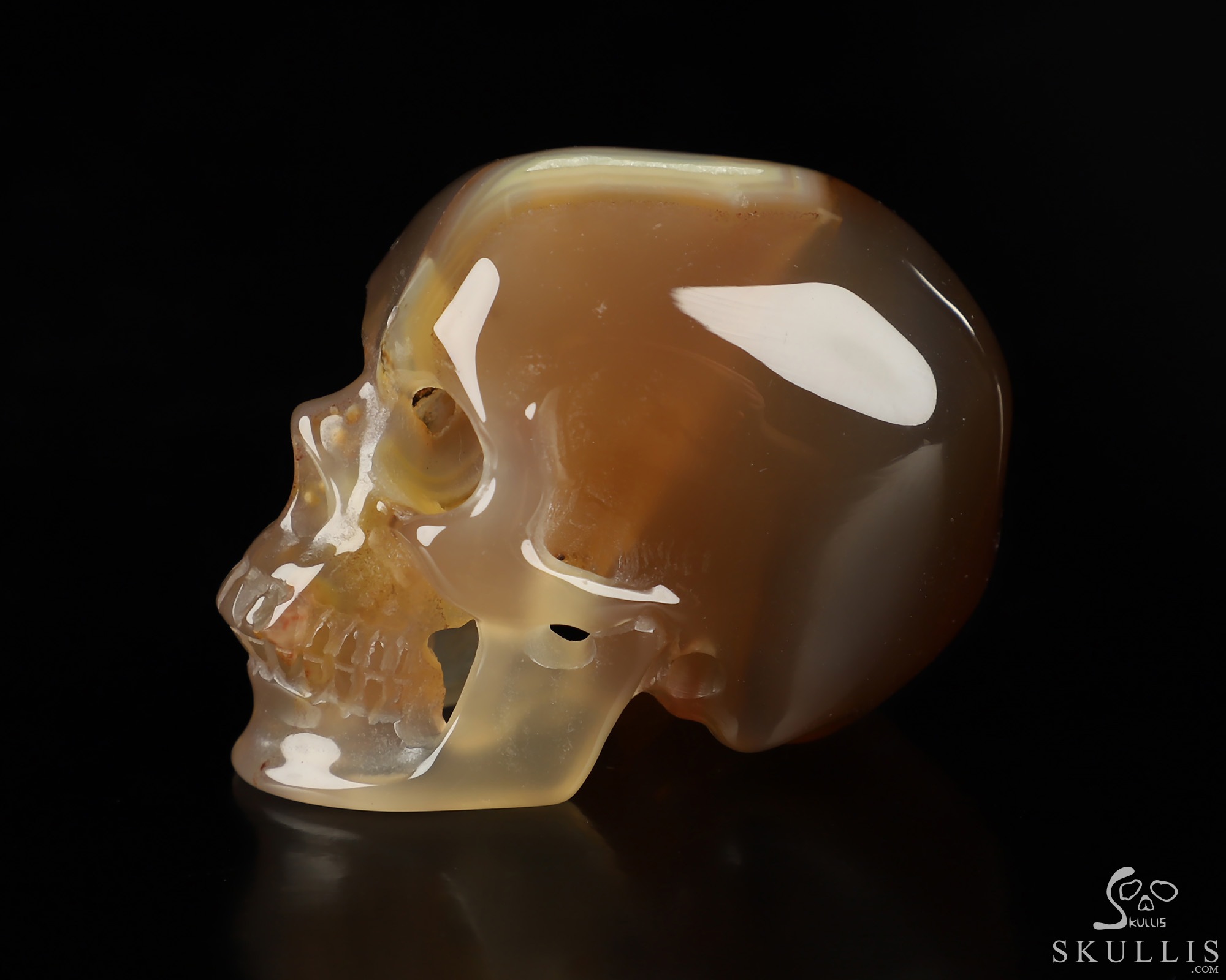 1.9" Premium Brazilian Agate Hand Carved Crystal Skull, Super Realistic, Crystal Healing 1.9" Premium Brazilian Agate Hand Carved Crystal Skull, Super Realistic, Crystal Healing