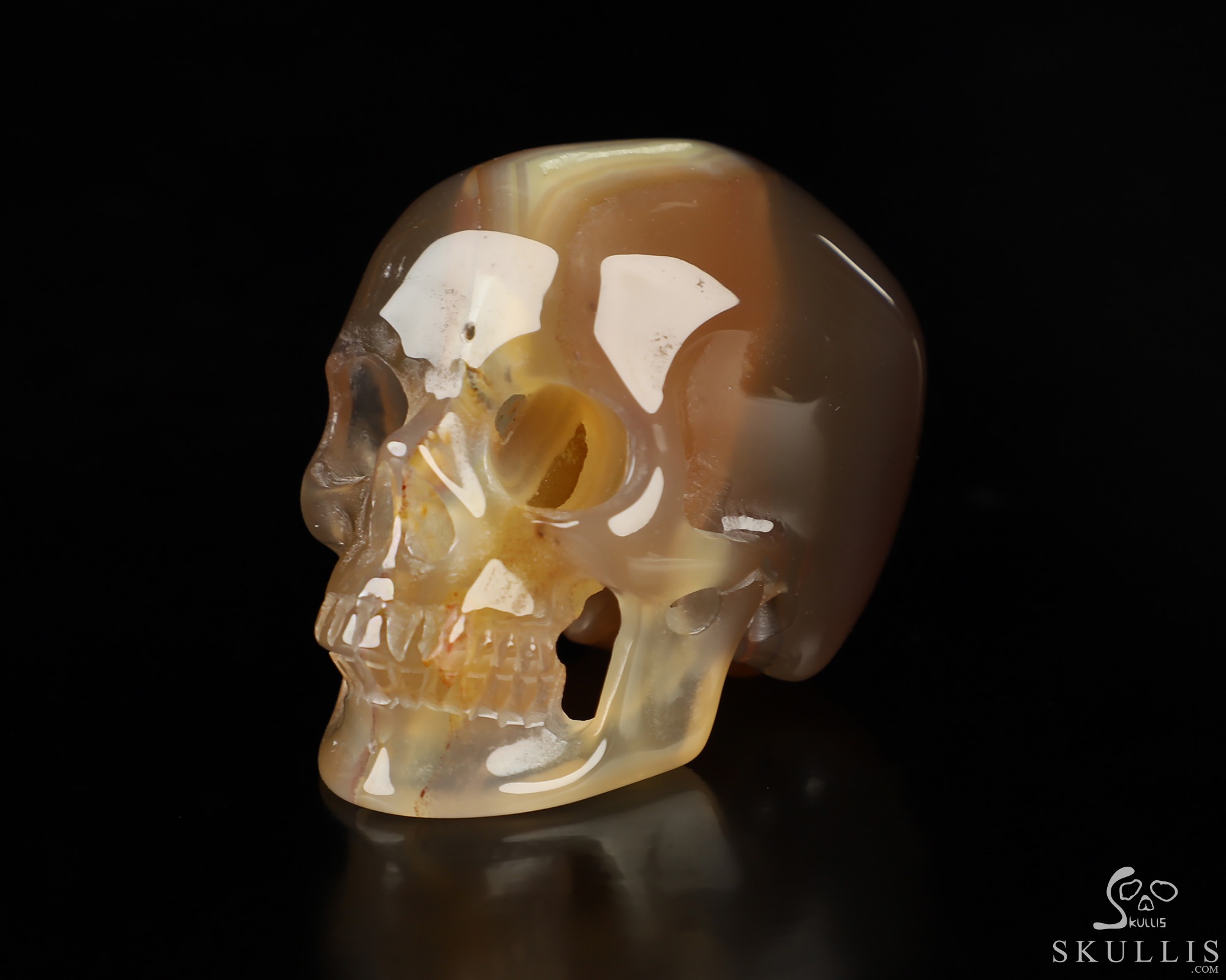 1.9" Premium Brazilian Agate Hand Carved Crystal Skull, Super Realistic, Crystal Healing 1.9" Premium Brazilian Agate Hand Carved Crystal Skull, Super Realistic, Crystal Healing