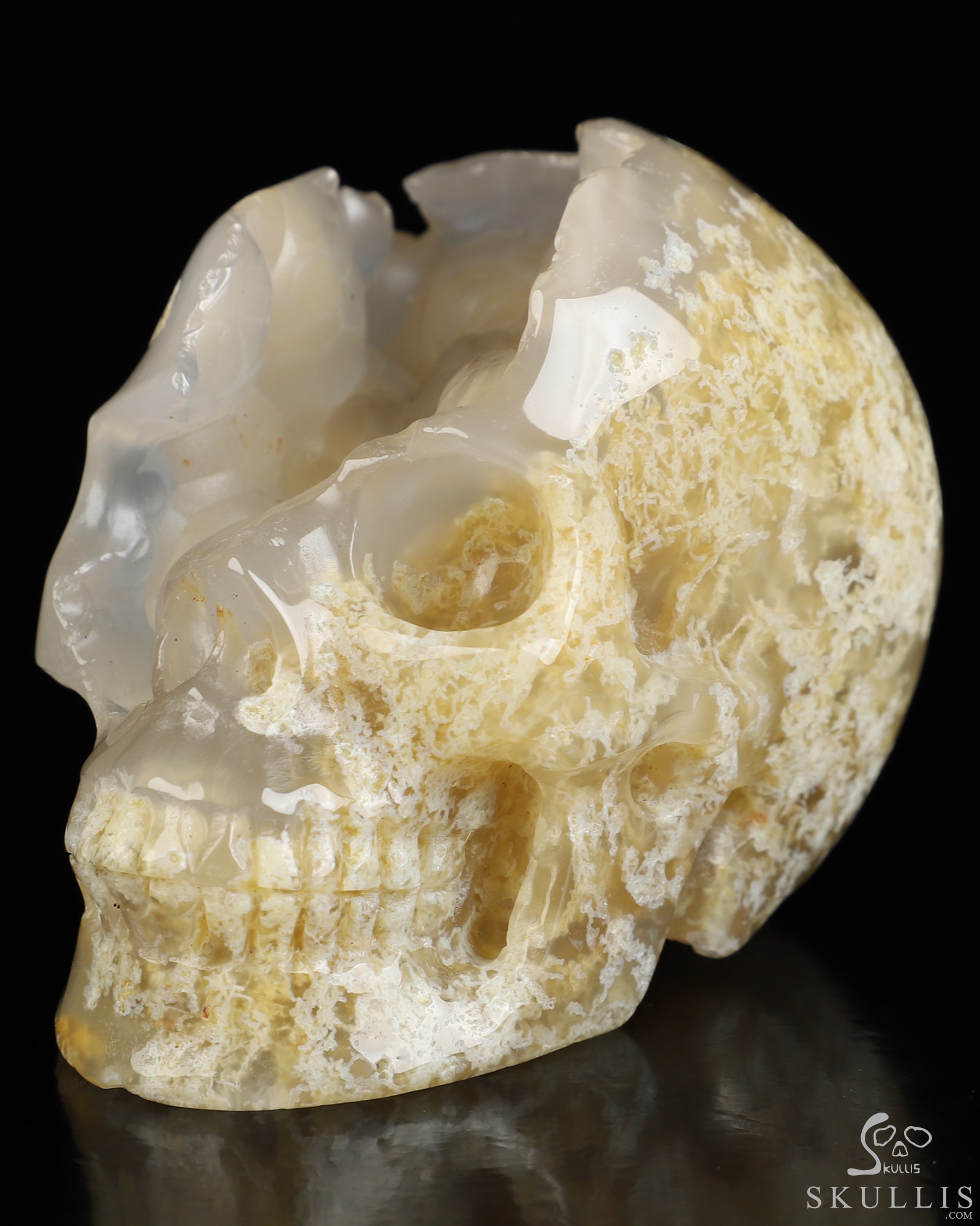 3.1" Green Moss Agate Geode Hand Carved Crystal Skull, Realistic, Crystal Healing 3.1" Green Moss Agate Geode Hand Carved Crystal Skull, Realistic, Crystal Healing