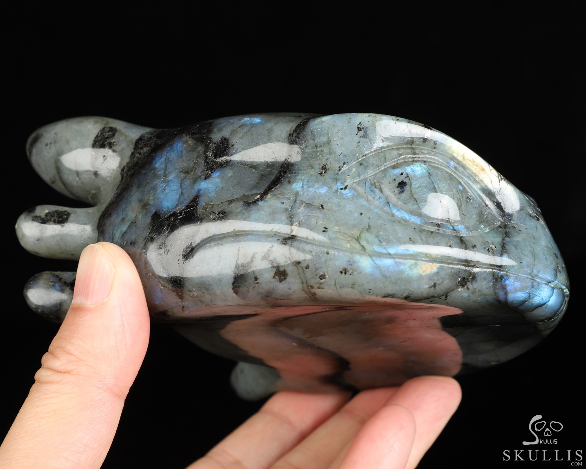 5.1" Labradorite Hand Carved Crystal Toothless Dragon Fine Art Sculpture, Crystal Healing 5.1" Labradorite Hand Carved Crystal Toothless Dragon Fine Art Sculpture, Crystal Healing