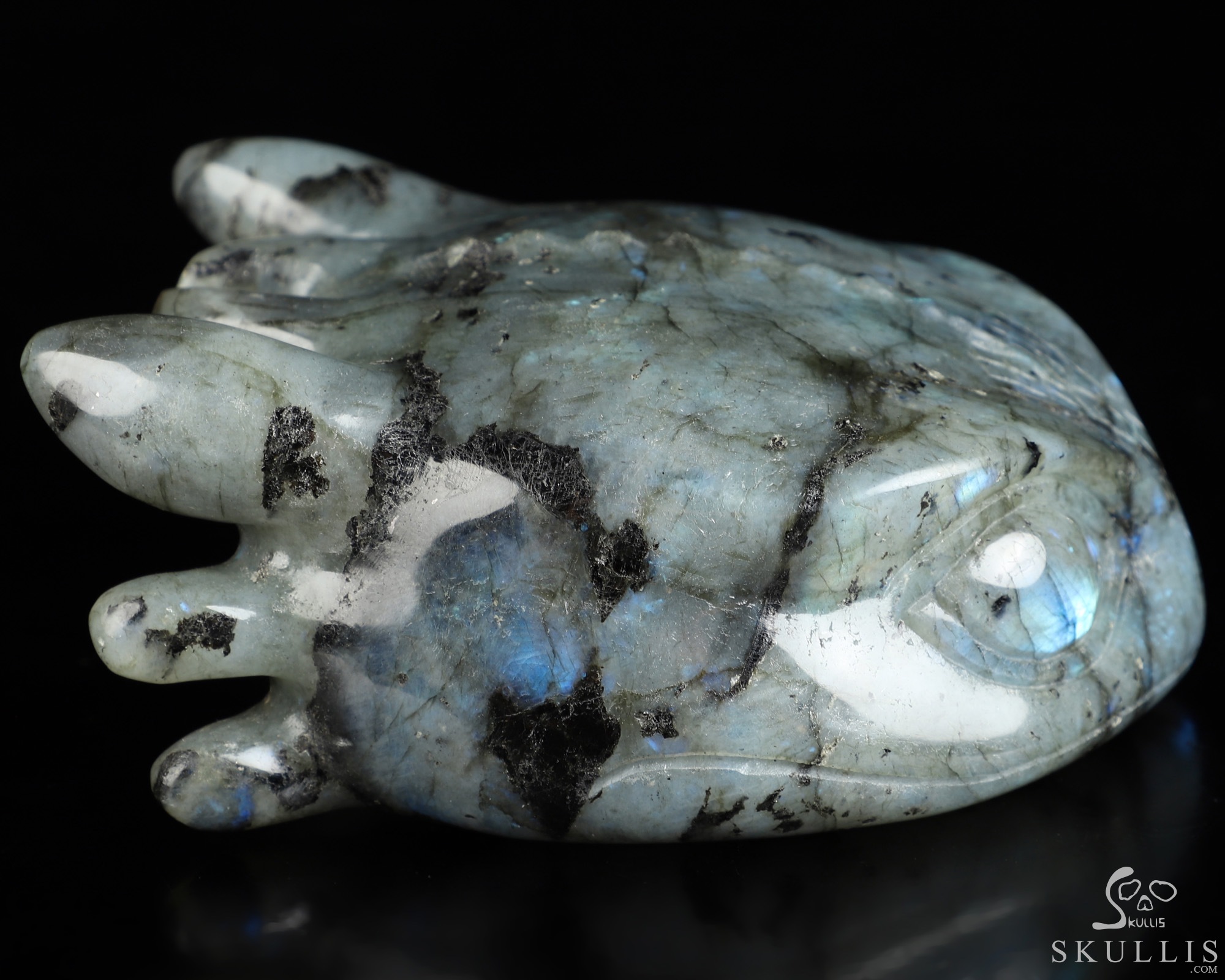 5.1" Labradorite Hand Carved Crystal Toothless Dragon Fine Art Sculpture, Crystal Healing 5.1" Labradorite Hand Carved Crystal Toothless Dragon Fine Art Sculpture, Crystal Healing