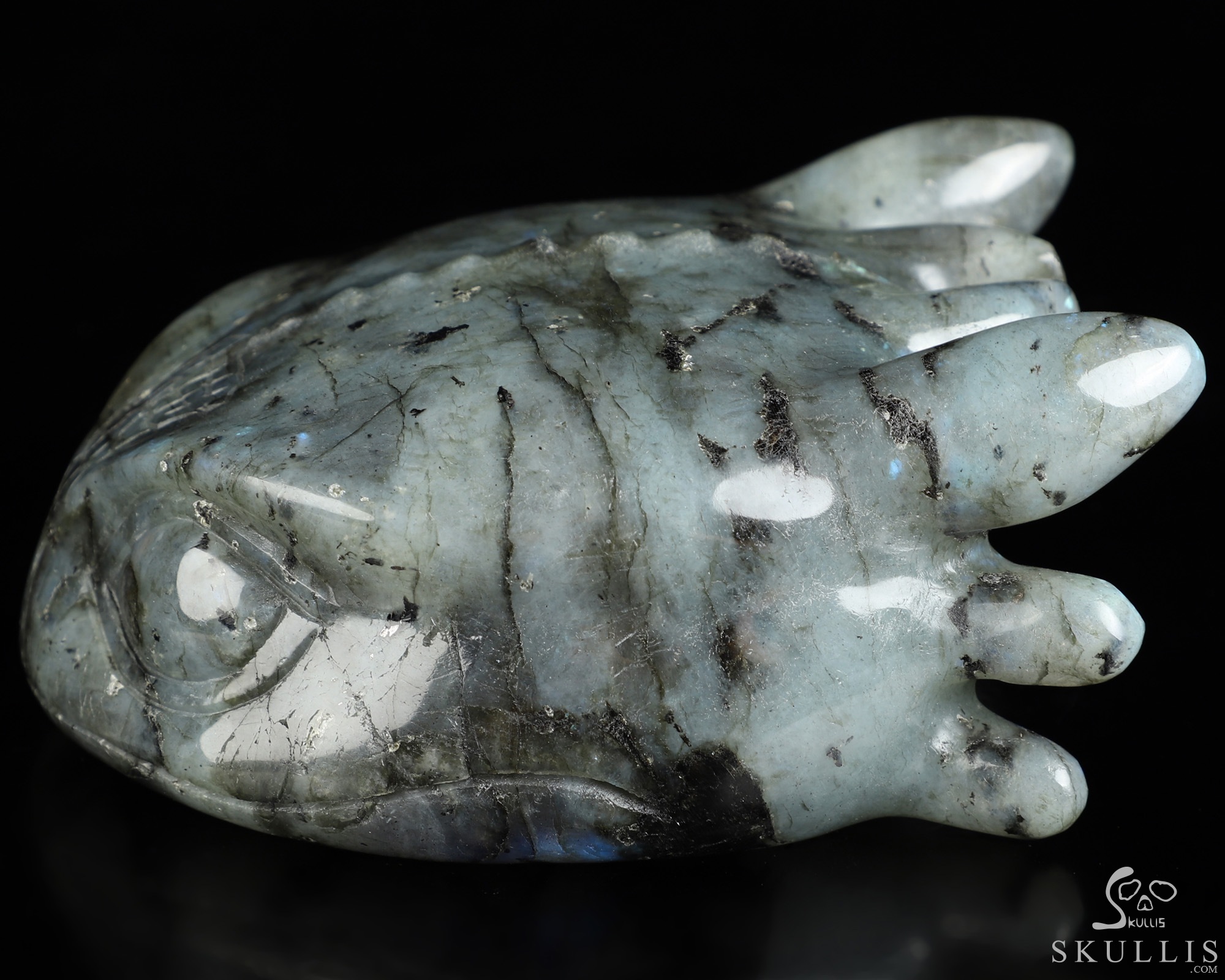 5.1" Labradorite Hand Carved Crystal Toothless Dragon Fine Art Sculpture, Crystal Healing 5.1" Labradorite Hand Carved Crystal Toothless Dragon Fine Art Sculpture, Crystal Healing