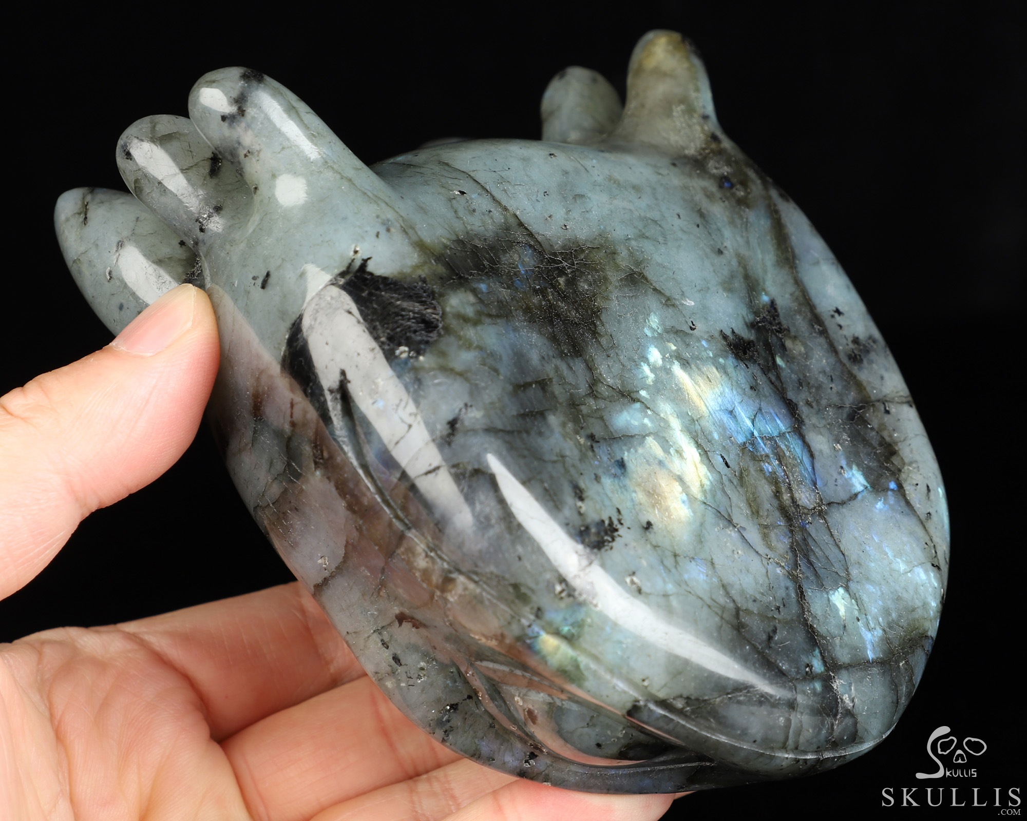 5.1" Labradorite Hand Carved Crystal Toothless Dragon Fine Art Sculpture, Crystal Healing 5.1" Labradorite Hand Carved Crystal Toothless Dragon Fine Art Sculpture, Crystal Healing