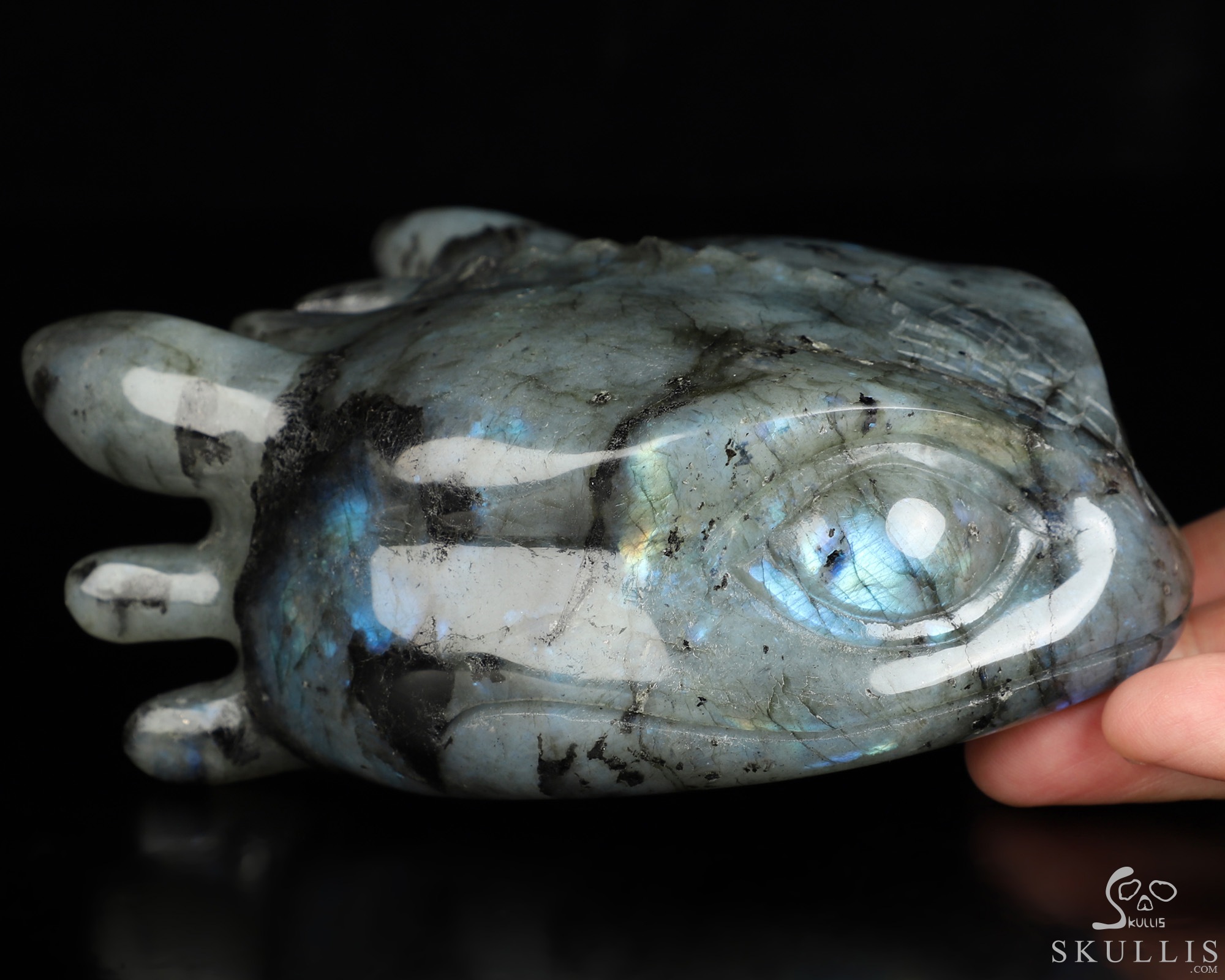 5.1" Labradorite Hand Carved Crystal Toothless Dragon Fine Art Sculpture, Crystal Healing 5.1" Labradorite Hand Carved Crystal Toothless Dragon Fine Art Sculpture, Crystal Healing