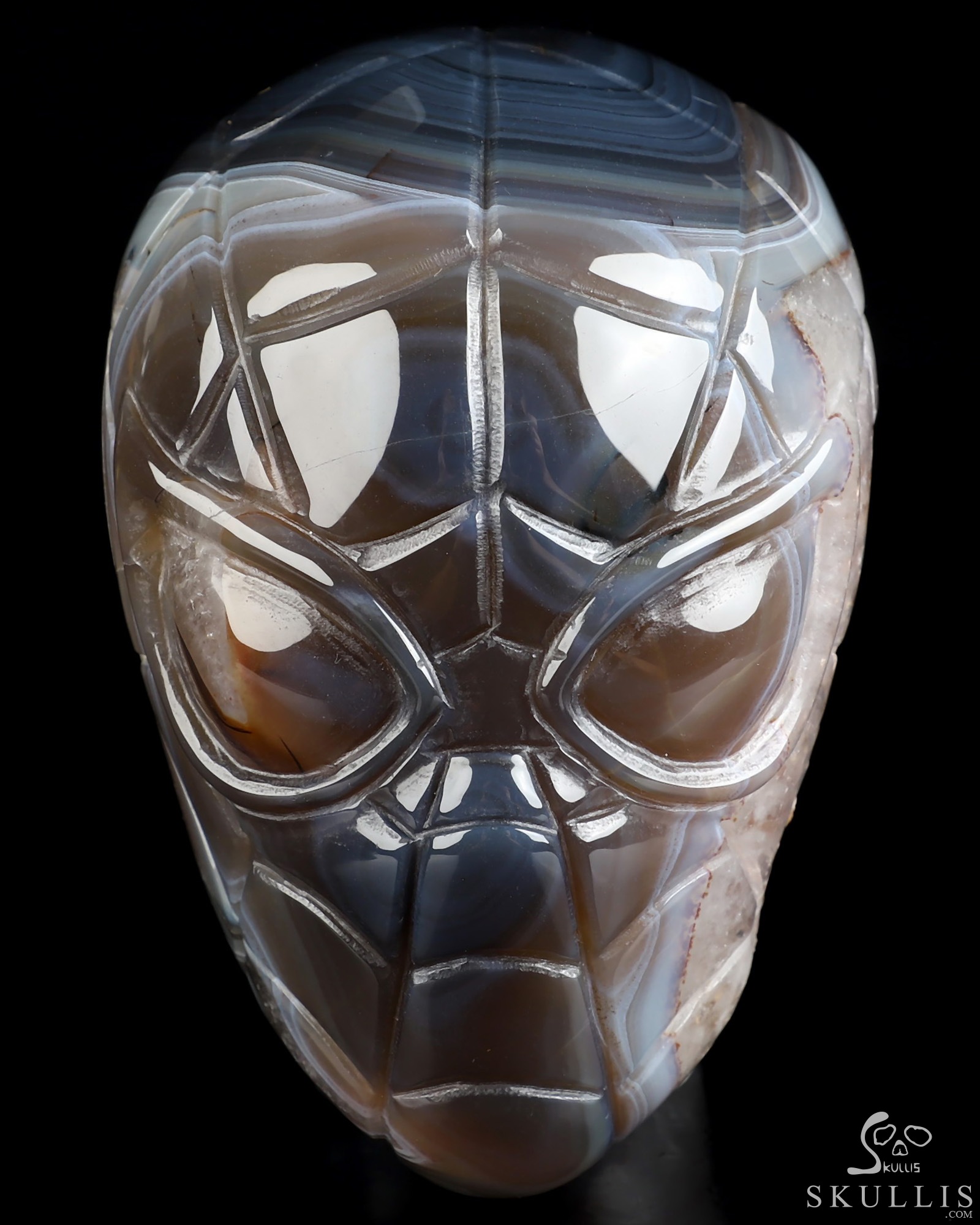 4.9" Premium Brazilian Agate Geode Hand Carved Crystal Spider Man Fine Art Sculpture, Crystal Healing 4.9" Premium Brazilian Agate Geode Hand Carved Crystal Spider Man Fine Art Sculpture, Crystal Healing