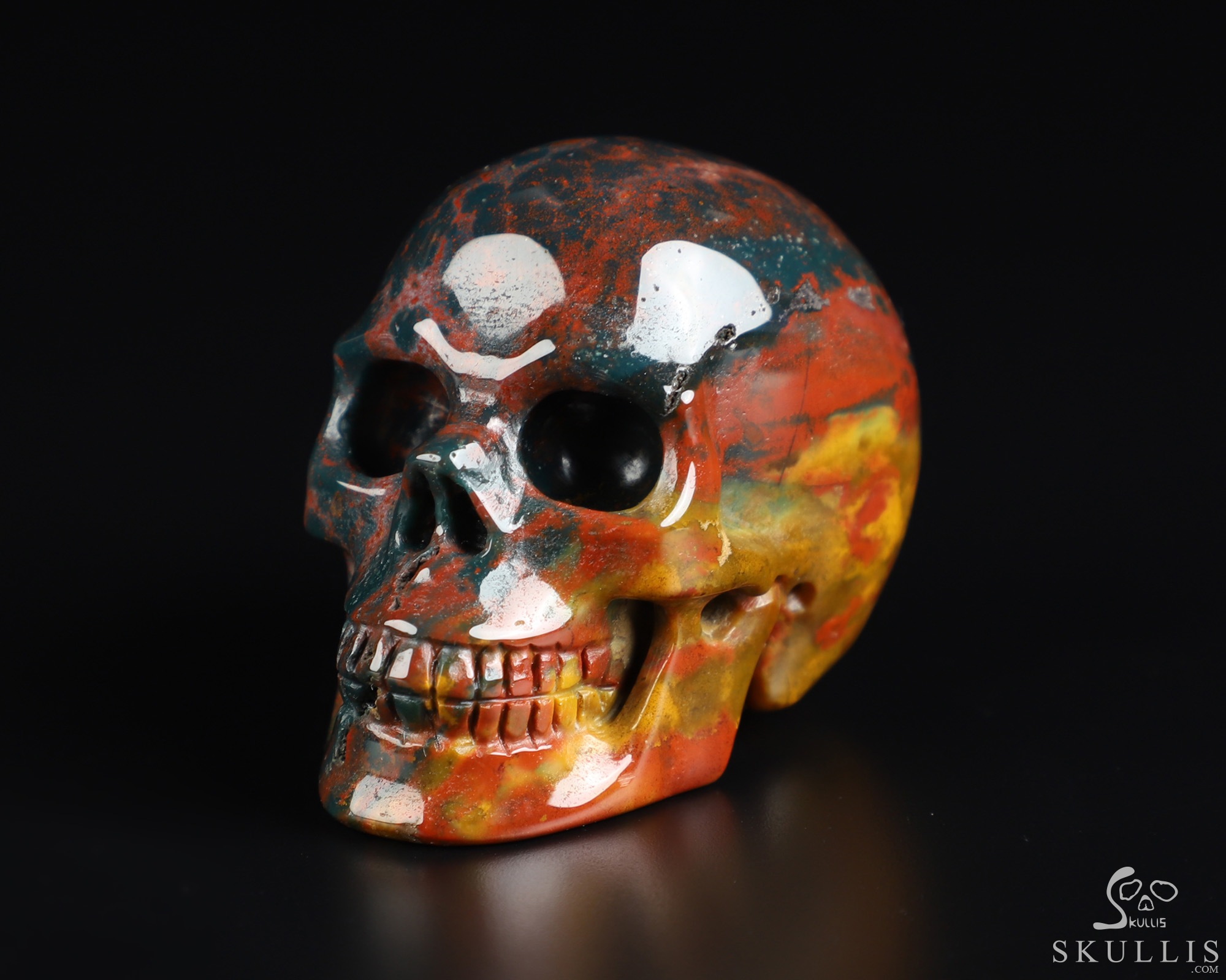 2.0" Bloodstone Hand Carved Crystal Skull, Realistic, Crystal Healing 2.0" Bloodstone Hand Carved Crystal Skull, Realistic, Crystal Healing
