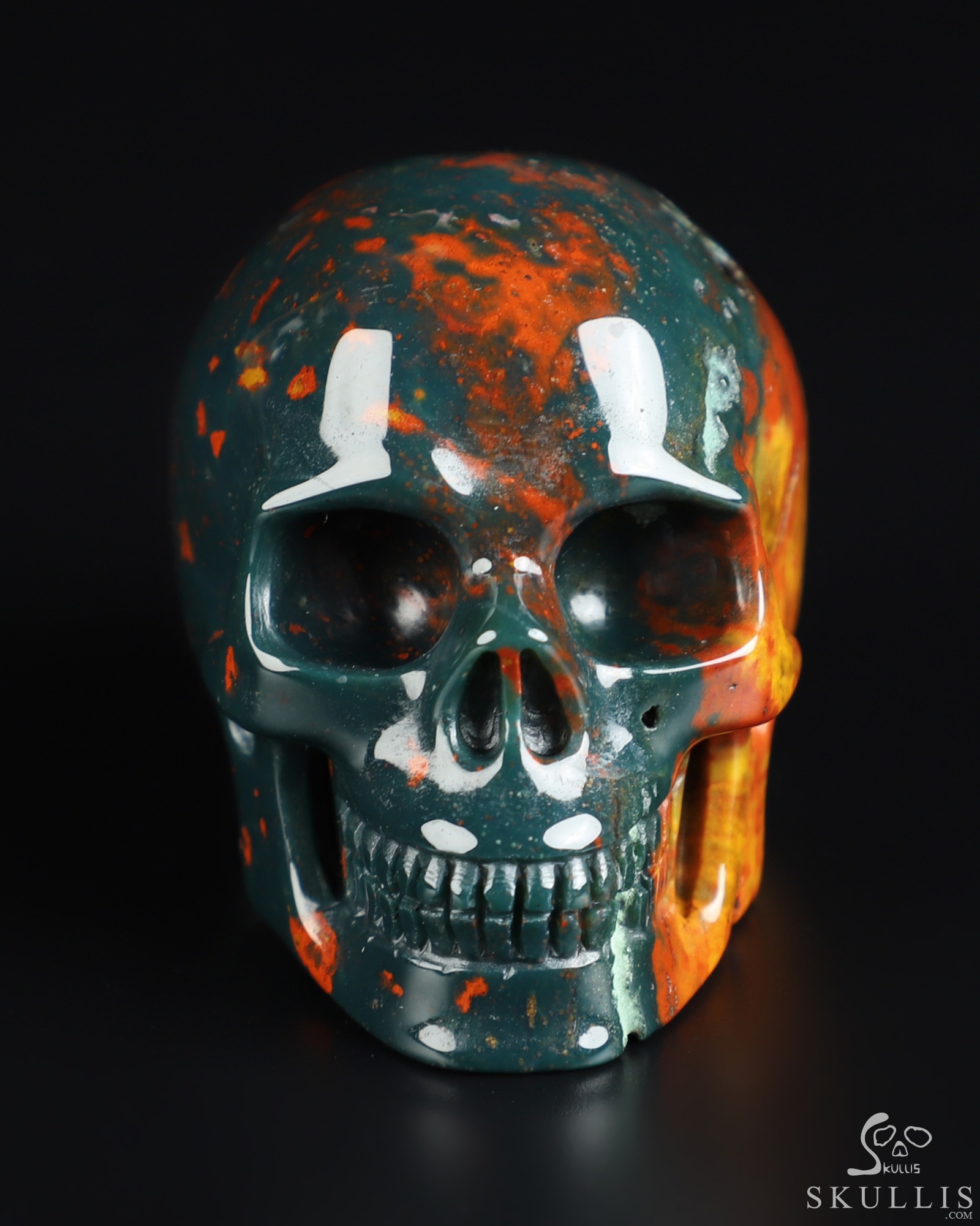 2.0" Bloodstone Hand Carved Crystal Skull, Realistic, Crystal Healing 2.0" Bloodstone Hand Carved Crystal Skull, Realistic, Crystal Healing