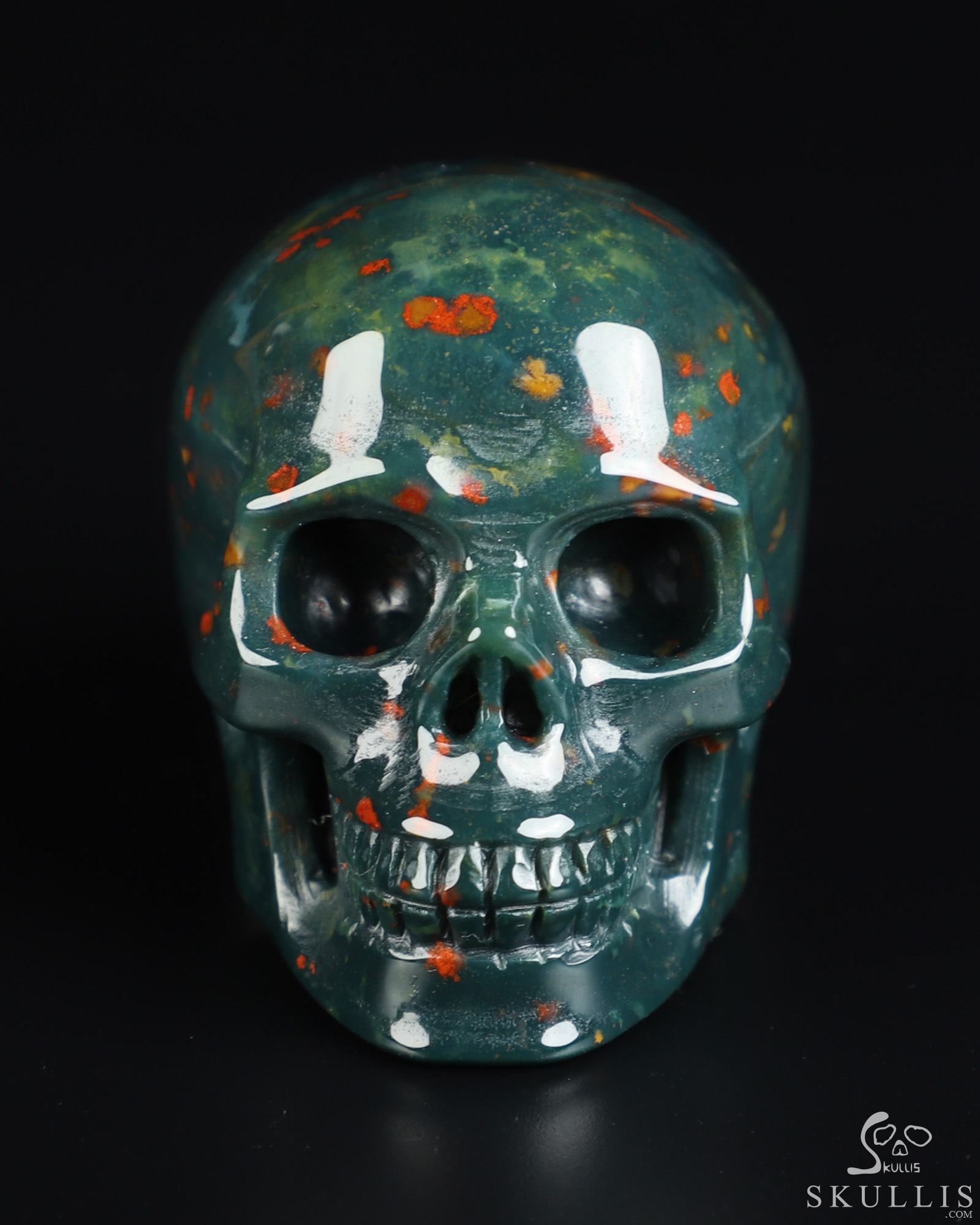 2.0" Bloodstone Hand Carved Crystal Skull, Realistic, Crystal Healing 2.0" Bloodstone Hand Carved Crystal Skull, Realistic, Crystal Healing