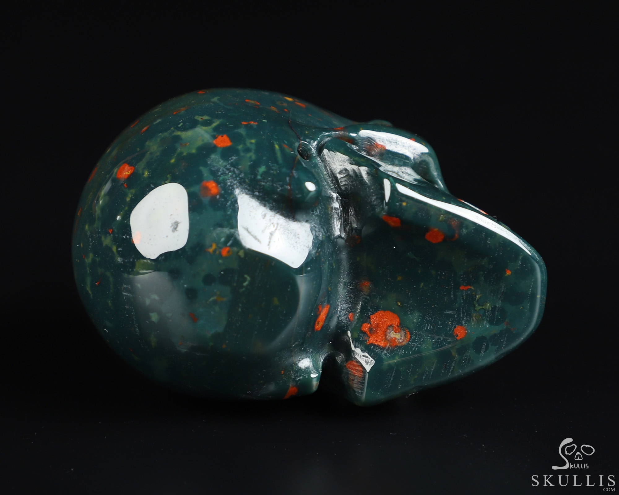 2.0" Bloodstone Hand Carved Crystal Skull, Realistic, Crystal Healing 2.0" Bloodstone Hand Carved Crystal Skull, Realistic, Crystal Healing