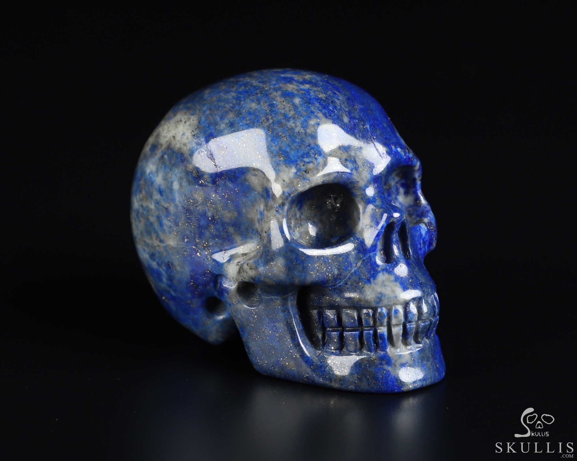 Gemstone 1.8" Lapis Lazuli Hand Carved Crystal Skull, Realistic, Crystal Healing Gemstone 1.8" Lapis Lazuli Hand Carved Crystal Skull, Realistic, Crystal Healing