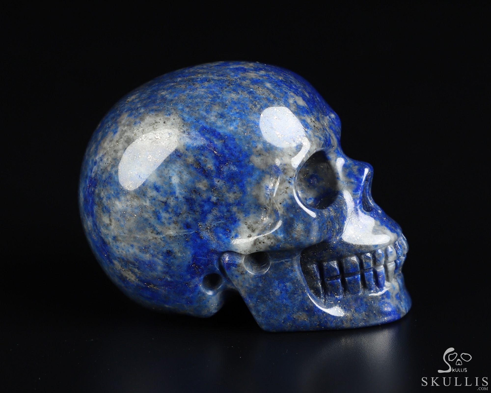 Gemstone 1.8" Lapis Lazuli Hand Carved Crystal Skull, Realistic, Crystal Healing Gemstone 1.8" Lapis Lazuli Hand Carved Crystal Skull, Realistic, Crystal Healing