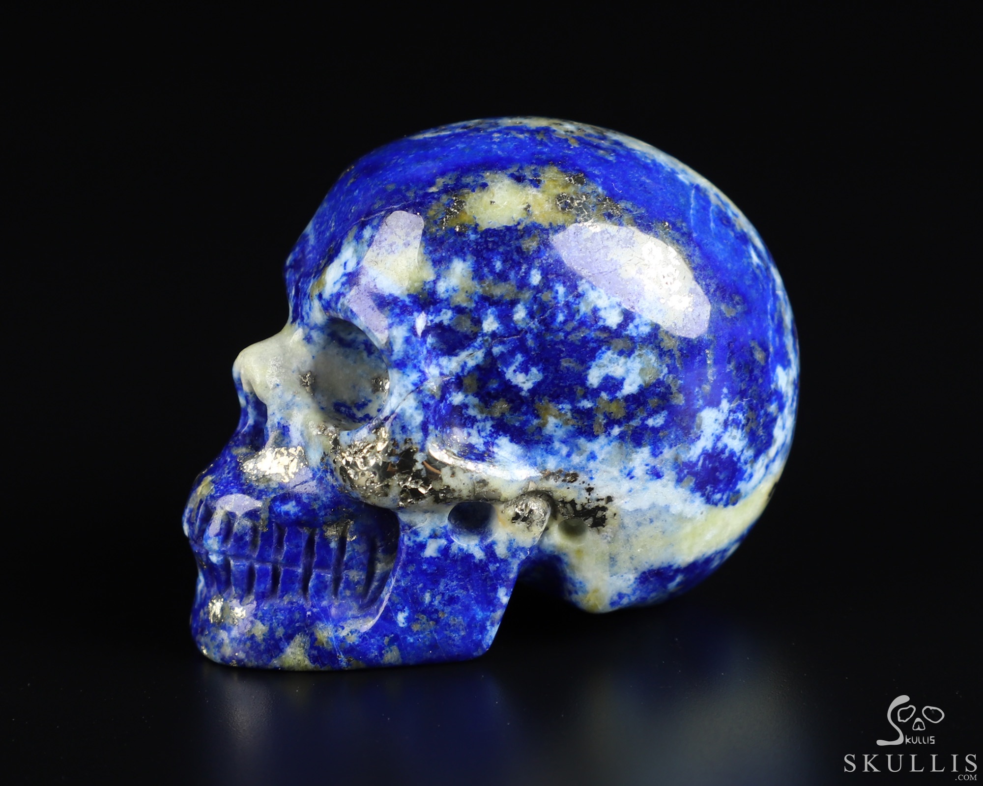 Gemstone 1.8" Lapis Lazuli Hand Carved Crystal Skull, Realistic, Crystal Healing Gemstone 1.8" Lapis Lazuli Hand Carved Crystal Skull, Realistic, Crystal Healing