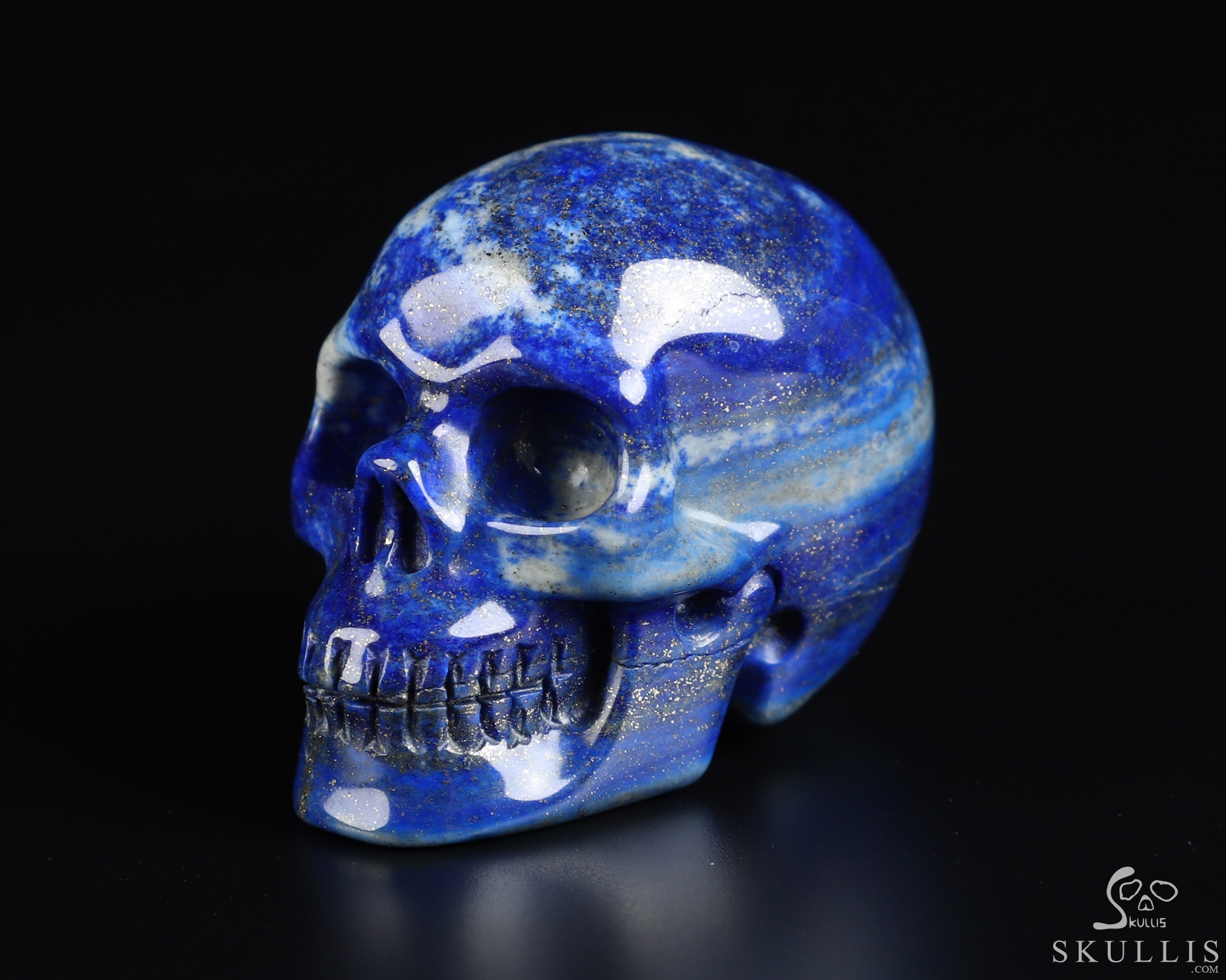Gemstone 2.0" Lapis Lazuli Hand Carved Crystal Skull, Realistic, Crystal Healing Gemstone 2.0" Lapis Lazuli Hand Carved Crystal Skull, Realistic, Crystal Healing
