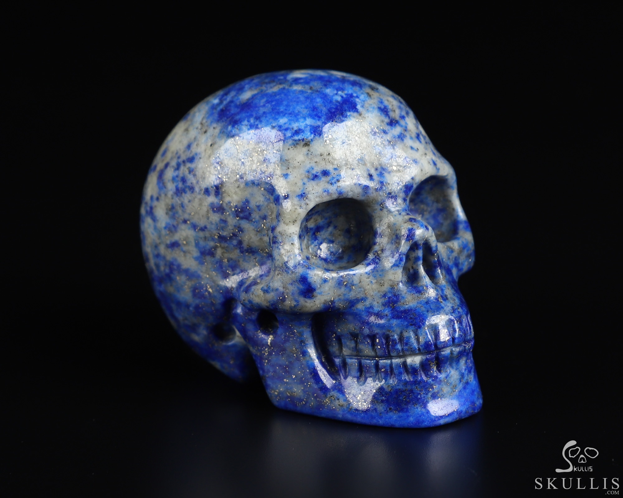 Gemstone 2.0" Lapis Lazuli Hand Carved Crystal Skull, Realistic, Crystal Healing Gemstone 2.0" Lapis Lazuli Hand Carved Crystal Skull, Realistic, Crystal Healing