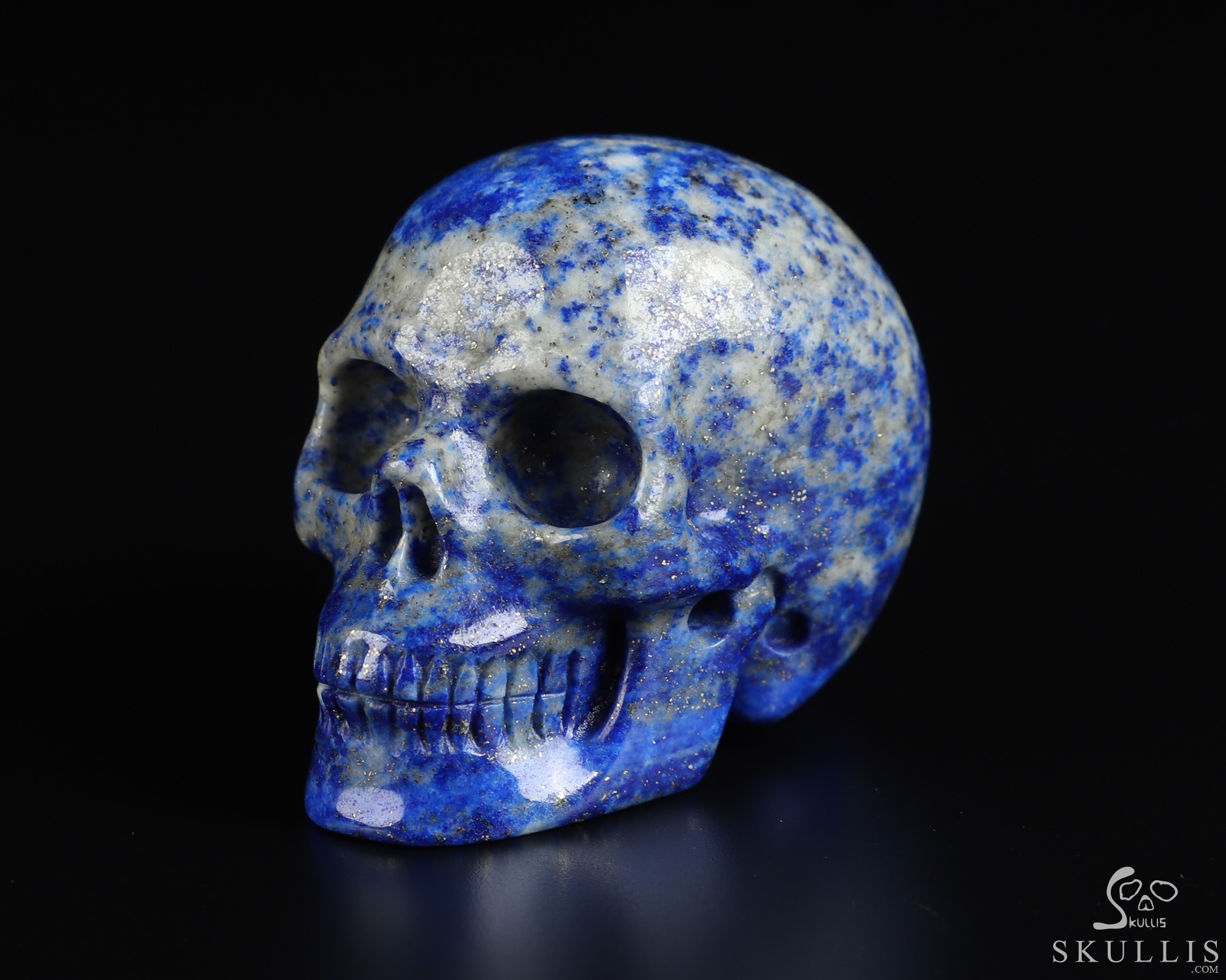 Gemstone 2.0" Lapis Lazuli Hand Carved Crystal Skull, Realistic, Crystal Healing Gemstone 2.0" Lapis Lazuli Hand Carved Crystal Skull, Realistic, Crystal Healing
