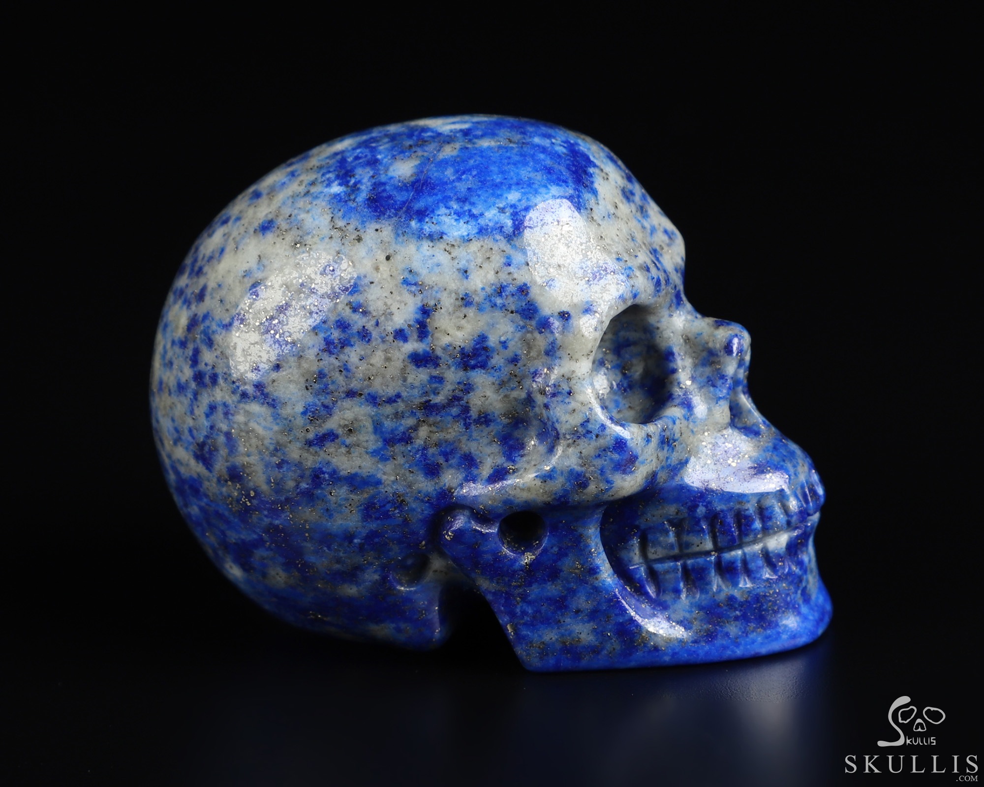 Gemstone 2.0" Lapis Lazuli Hand Carved Crystal Skull, Realistic, Crystal Healing Gemstone 2.0" Lapis Lazuli Hand Carved Crystal Skull, Realistic, Crystal Healing