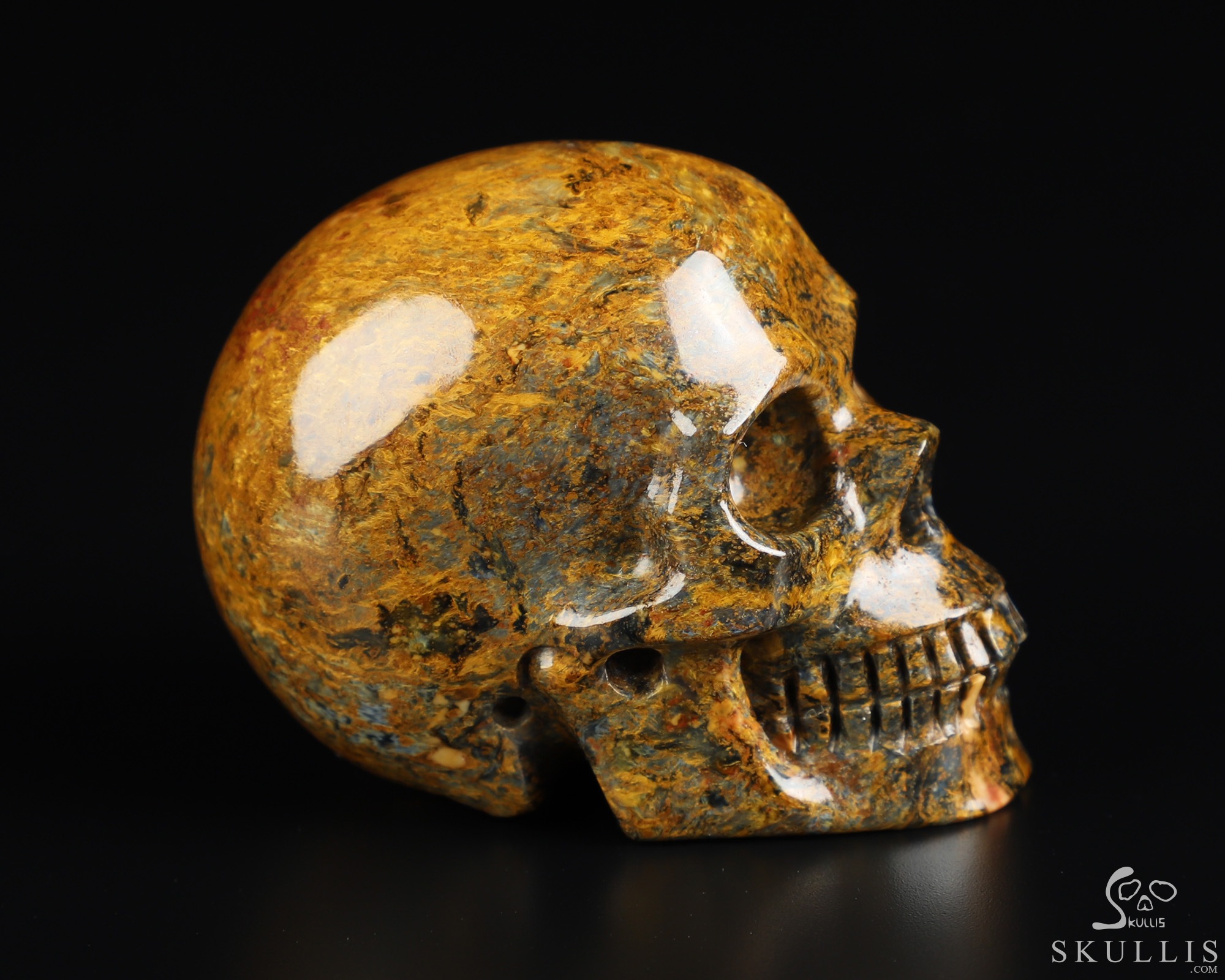 2.0" Pietersite Hand Carved Crystal Skull, Realistic, Crystal Healing 2.0" Pietersite Hand Carved Crystal Skull, Realistic, Crystal Healing