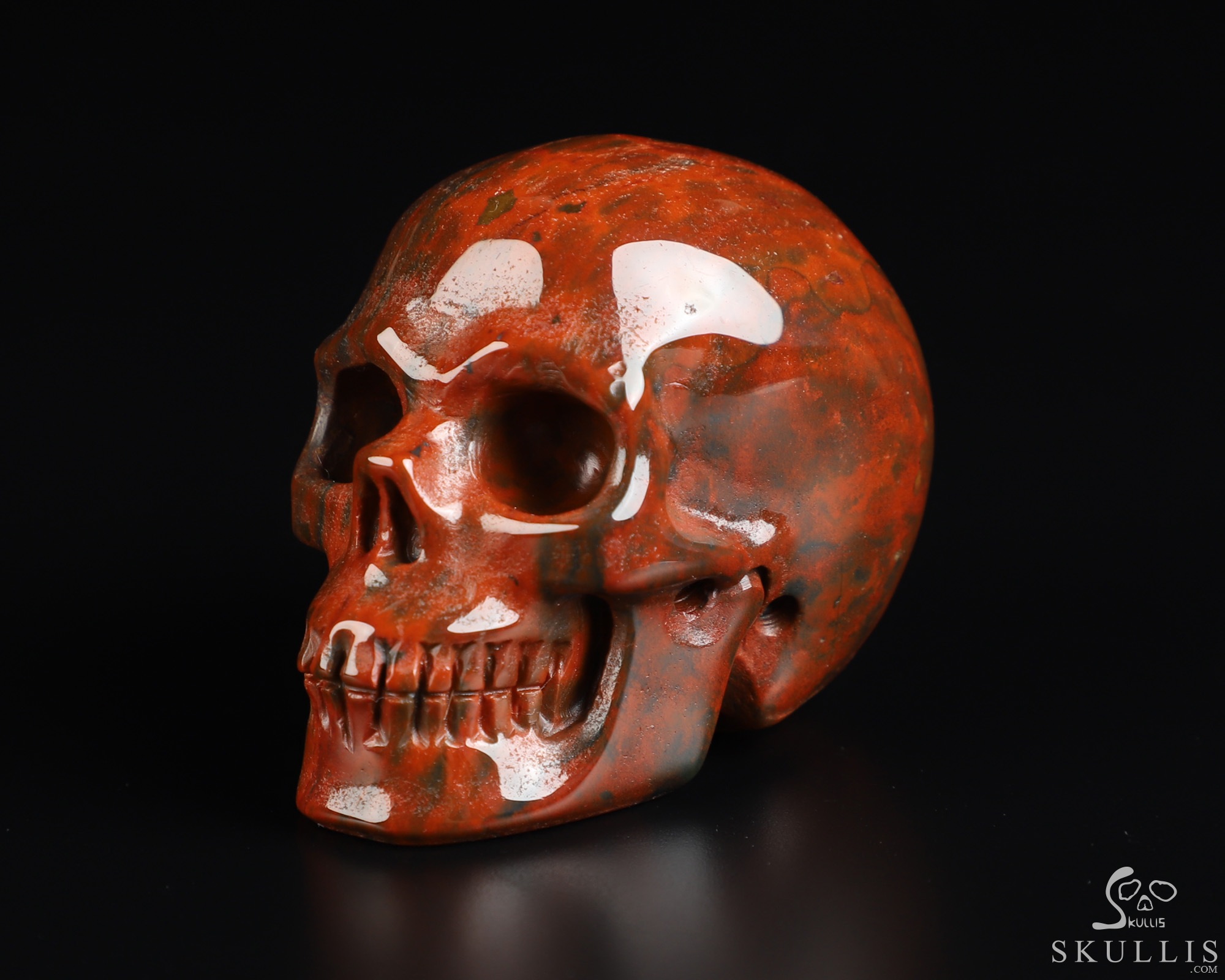 2.0" Bloodstone Hand Carved Crystal Skull, Realistic, Crystal Healing 2.0" Bloodstone Hand Carved Crystal Skull, Realistic, Crystal Healing