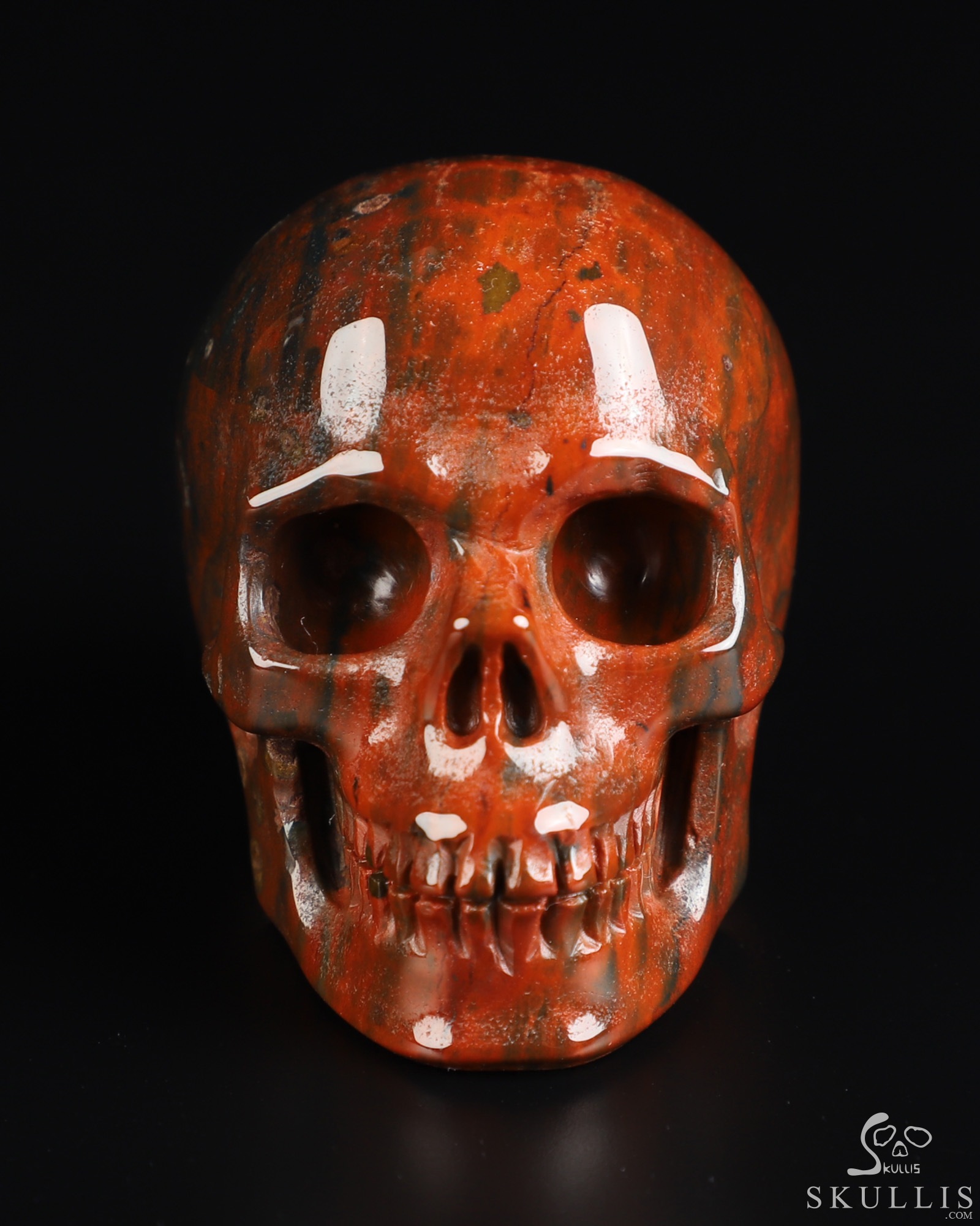 2.0" Bloodstone Hand Carved Crystal Skull, Realistic, Crystal Healing 2.0" Bloodstone Hand Carved Crystal Skull, Realistic, Crystal Healing