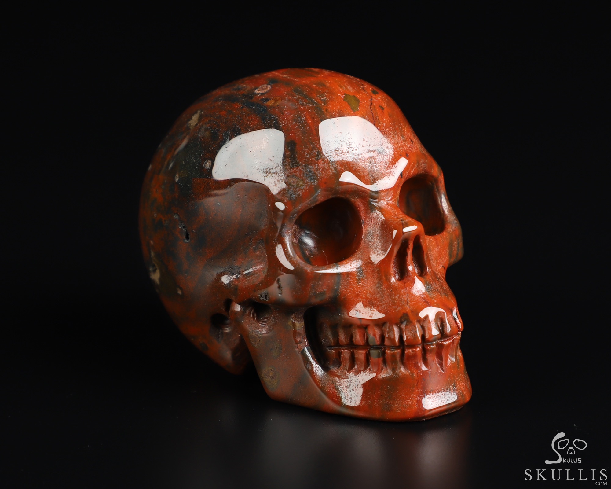 2.0" Bloodstone Hand Carved Crystal Skull, Realistic, Crystal Healing 2.0" Bloodstone Hand Carved Crystal Skull, Realistic, Crystal Healing