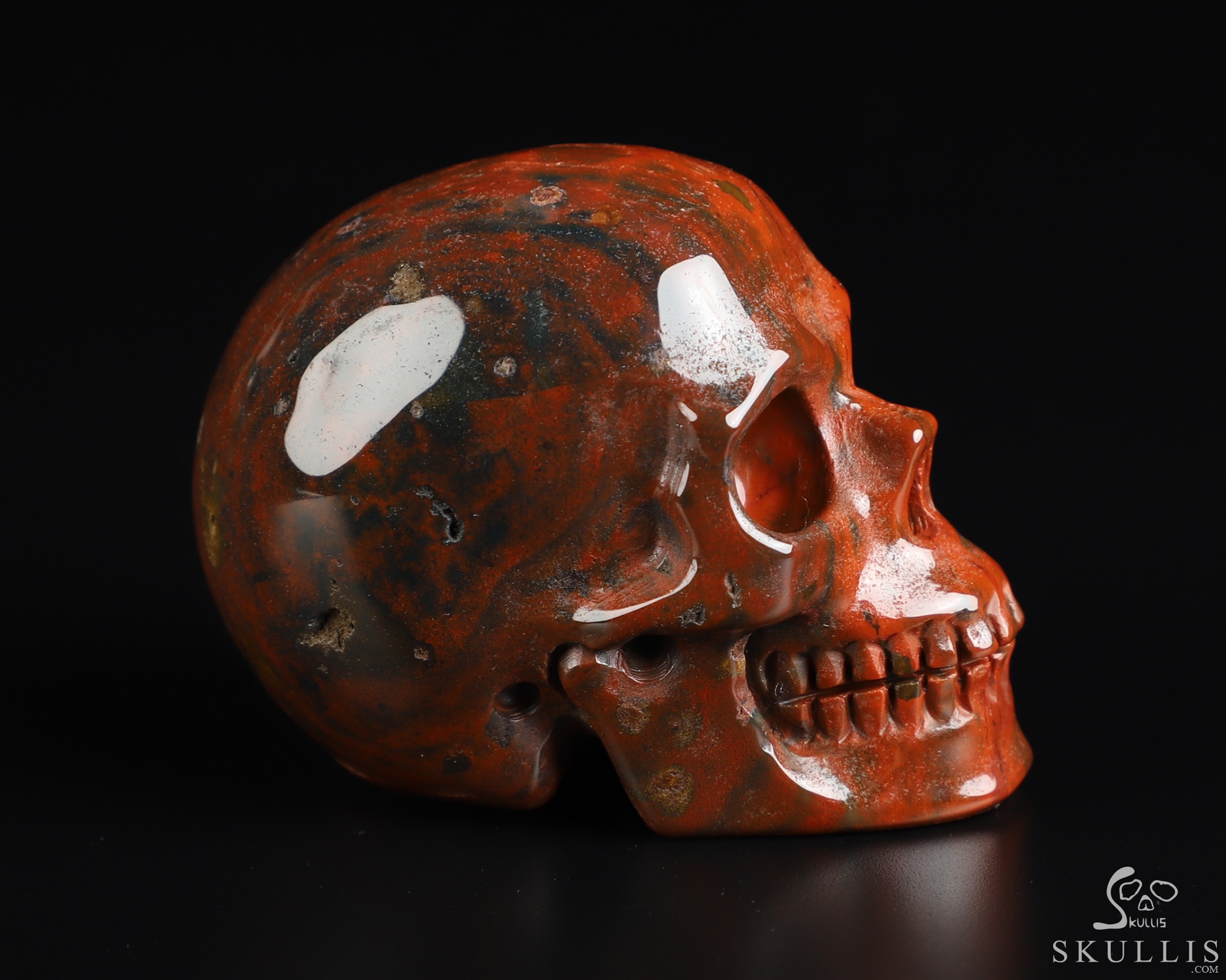 2.0" Bloodstone Hand Carved Crystal Skull, Realistic, Crystal Healing 2.0" Bloodstone Hand Carved Crystal Skull, Realistic, Crystal Healing