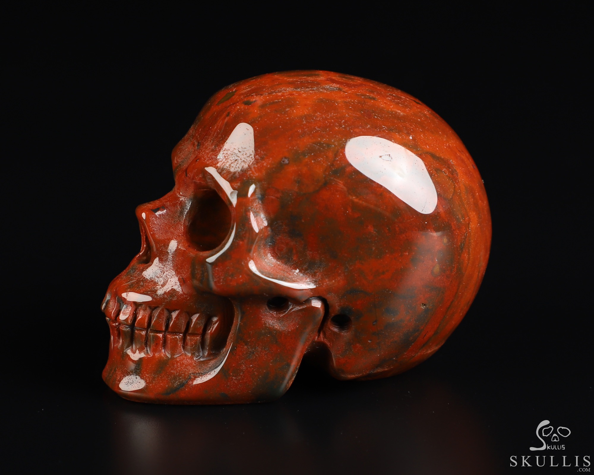 2.0" Bloodstone Hand Carved Crystal Skull, Realistic, Crystal Healing 2.0" Bloodstone Hand Carved Crystal Skull, Realistic, Crystal Healing