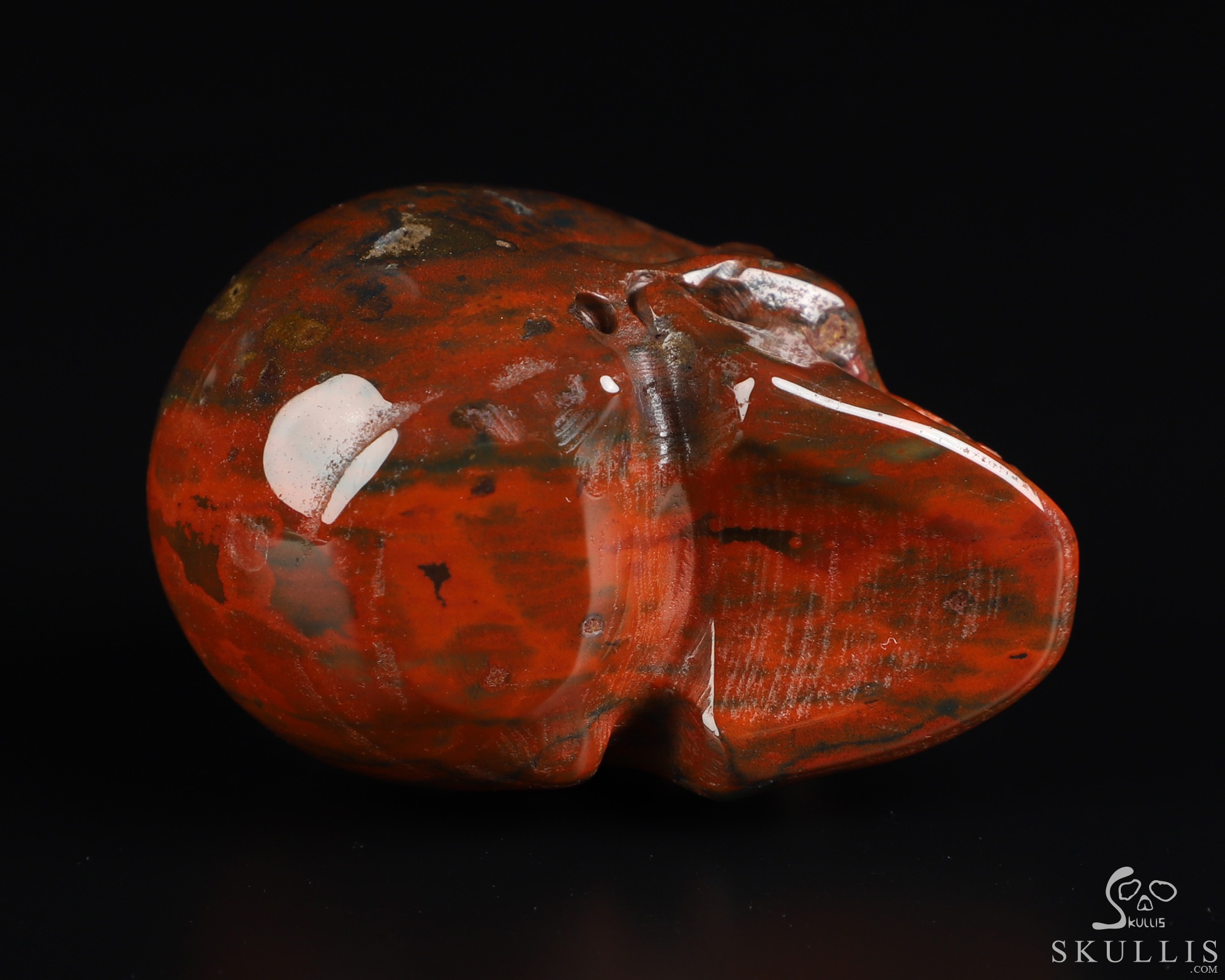 2.0" Bloodstone Hand Carved Crystal Skull, Realistic, Crystal Healing 2.0" Bloodstone Hand Carved Crystal Skull, Realistic, Crystal Healing