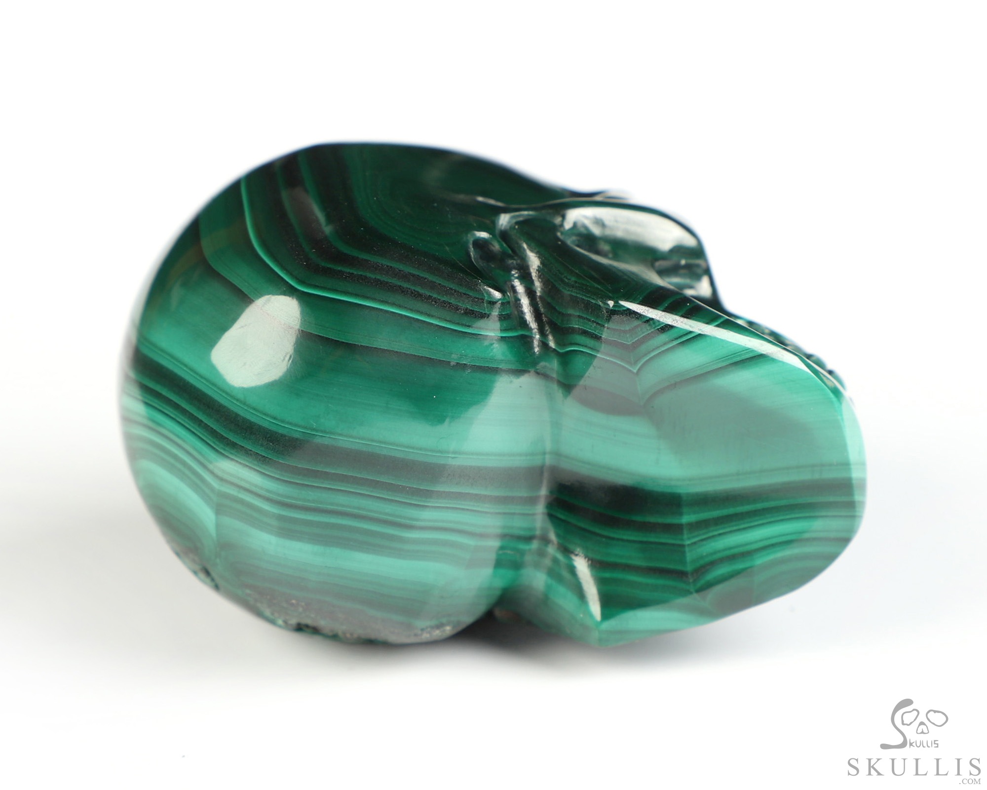 Gemstone 2.0" Malachite Hand Carved Crystal Skull, Realistic, Crystal Healing Gemstone 2.0" Malachite Hand Carved Crystal Skull, Realistic, Crystal Healing