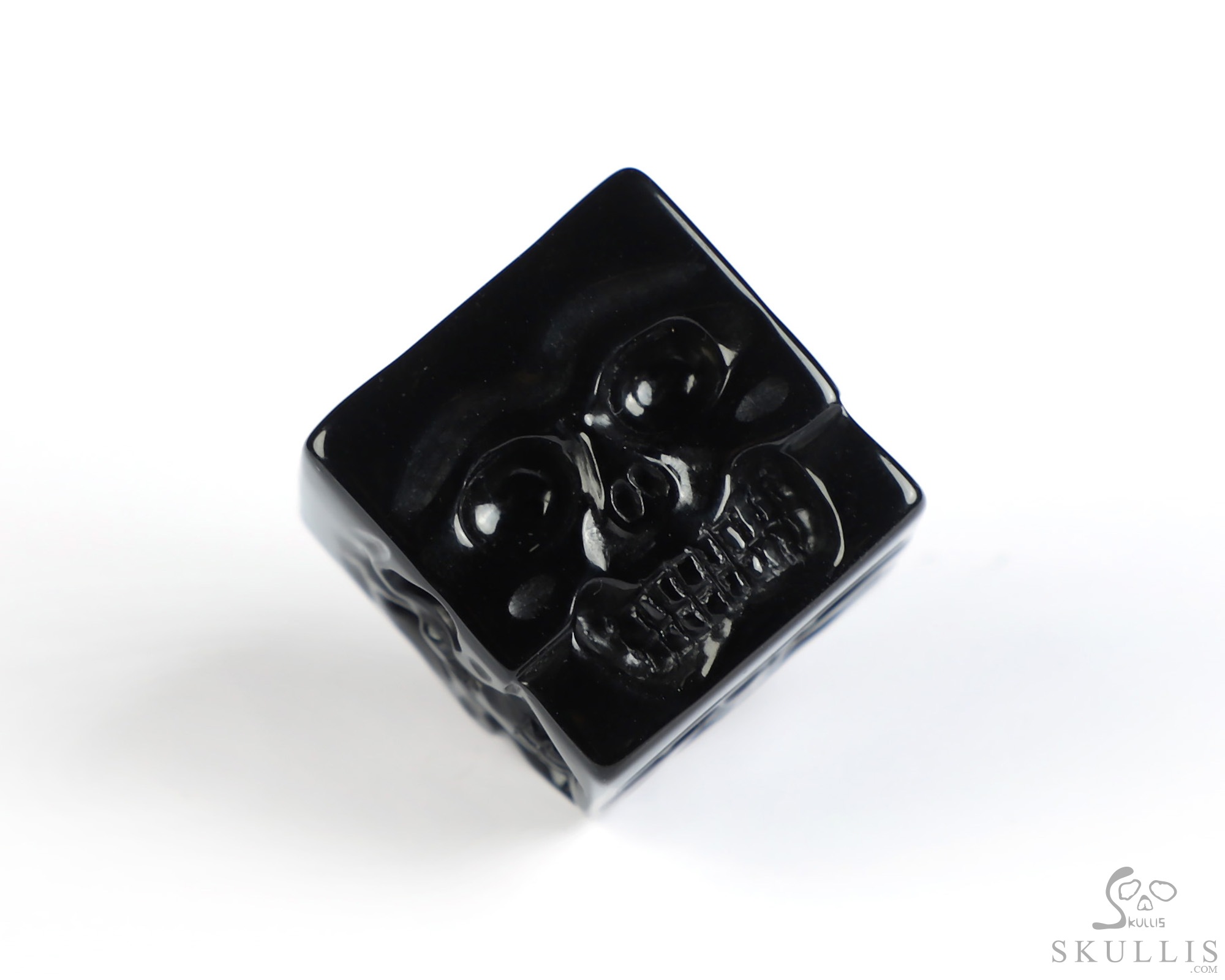 0.9" Black Obsidian Hand Carved Crystal Skull Cube Fine Art Sculpture, Crystal Healing 0.9" Black Obsidian Hand Carved Crystal Skull Cube Fine Art Sculpture, Crystal Healing