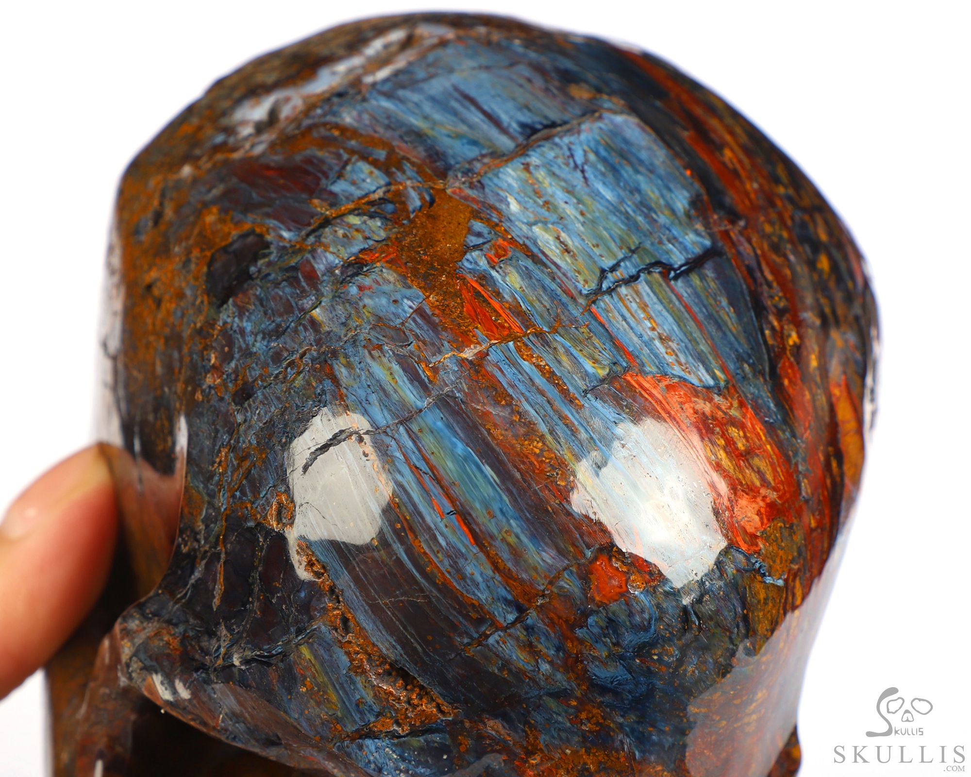 5.3" Pietersite Hand Carved Crystal Skull, Super Realistic, Crystal Healing 5.3" Pietersite Hand Carved Crystal Skull, Super Realistic, Crystal Healing