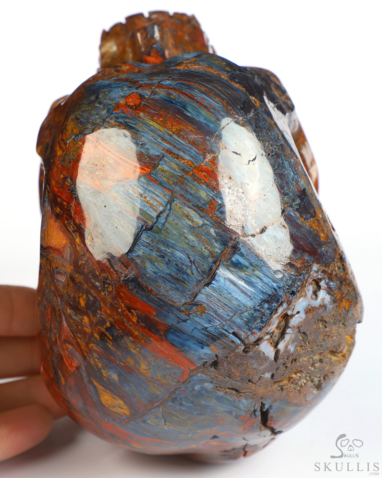 5.3" Pietersite Hand Carved Crystal Skull, Super Realistic, Crystal Healing 5.3" Pietersite Hand Carved Crystal Skull, Super Realistic, Crystal Healing