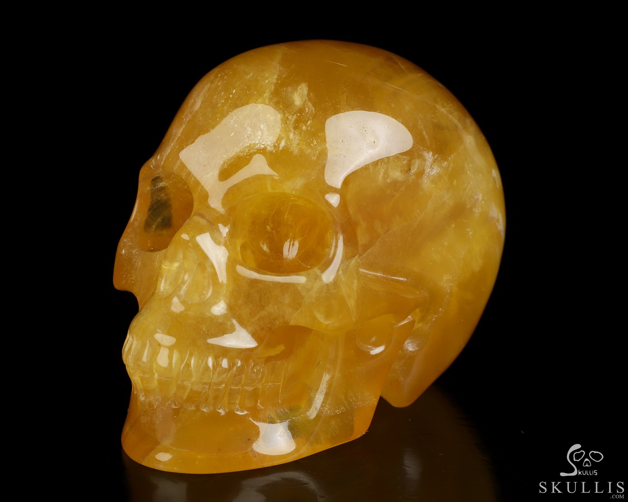 3.5" Orange Fluorite Hand Carved Crystal Skull, Realistic, Crystal Healing 3.5" Orange Fluorite Hand Carved Crystal Skull, Realistic, Crystal Healing