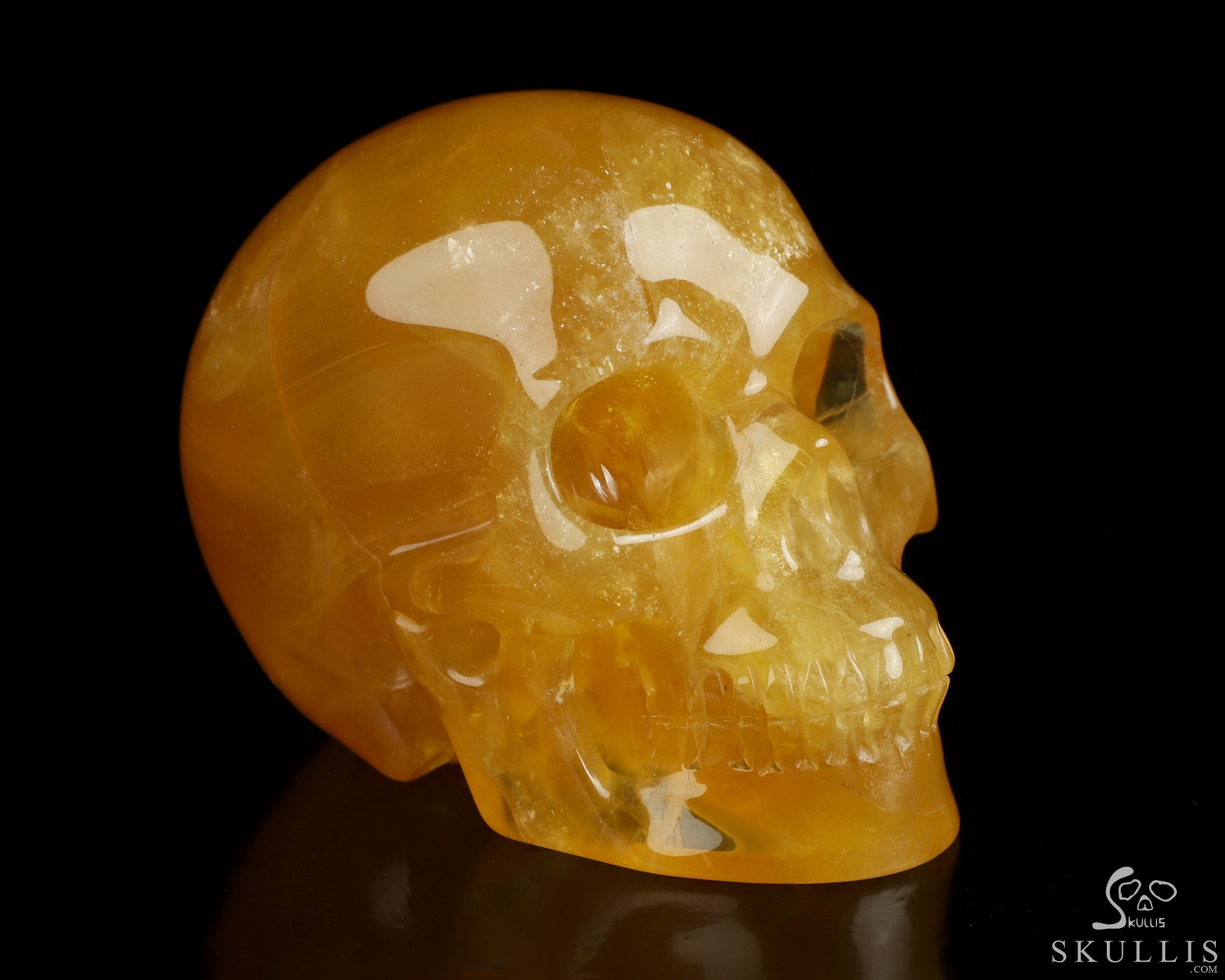 3.5" Orange Fluorite Hand Carved Crystal Skull, Realistic, Crystal Healing 3.5" Orange Fluorite Hand Carved Crystal Skull, Realistic, Crystal Healing