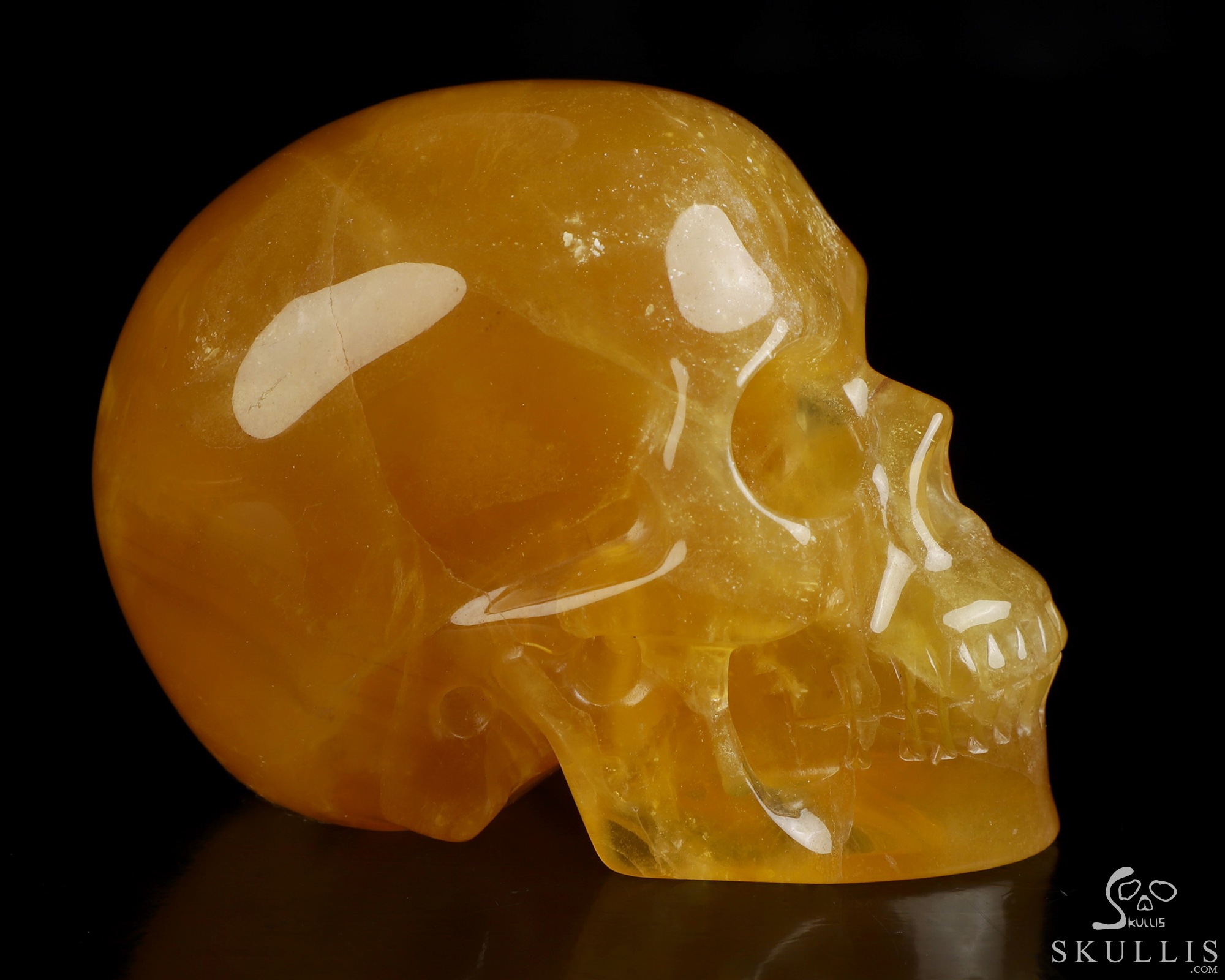 3.5" Orange Fluorite Hand Carved Crystal Skull, Realistic, Crystal Healing 3.5" Orange Fluorite Hand Carved Crystal Skull, Realistic, Crystal Healing