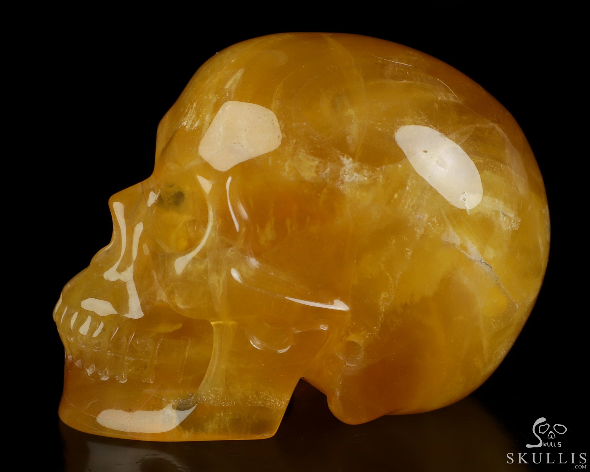 3.5" Orange Fluorite Hand Carved Crystal Skull, Realistic, Crystal Healing 3.5" Orange Fluorite Hand Carved Crystal Skull, Realistic, Crystal Healing