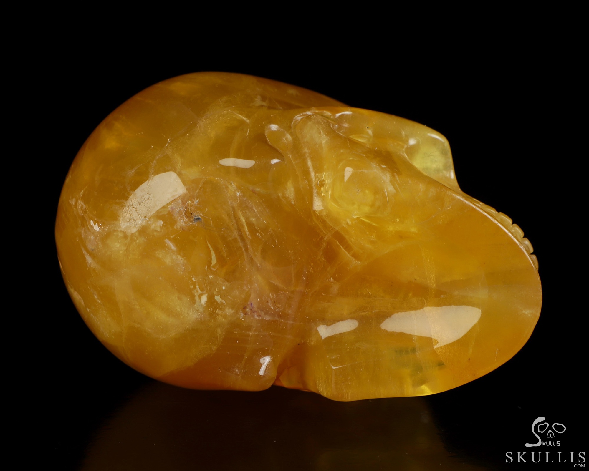 3.5" Orange Fluorite Hand Carved Crystal Skull, Realistic, Crystal Healing 3.5" Orange Fluorite Hand Carved Crystal Skull, Realistic, Crystal Healing