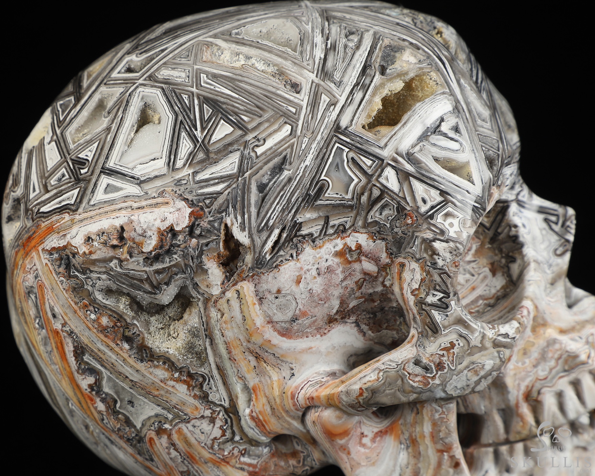 5.1" Lattice Agate Hand Carved Crystal Skull, Super Realistic, Crystal Healing 5.1" Lattice Agate Hand Carved Crystal Skull, Super Realistic, Crystal Healing