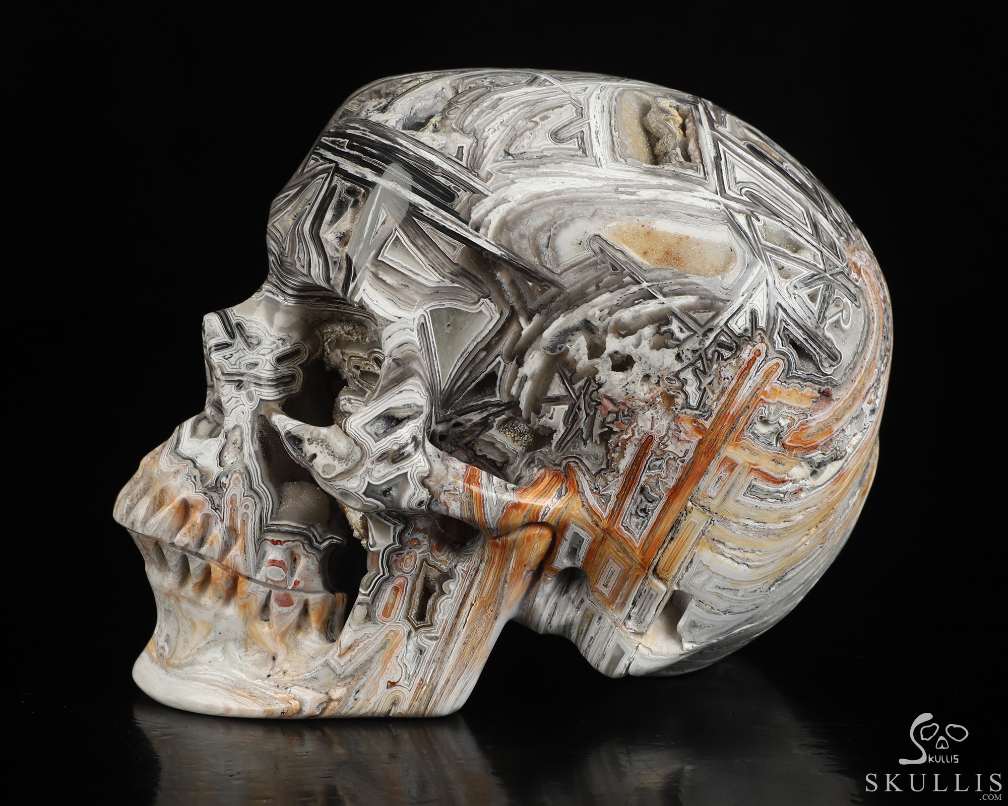 5.1" Lattice Agate Hand Carved Crystal Skull, Super Realistic, Crystal Healing 5.1" Lattice Agate Hand Carved Crystal Skull, Super Realistic, Crystal Healing