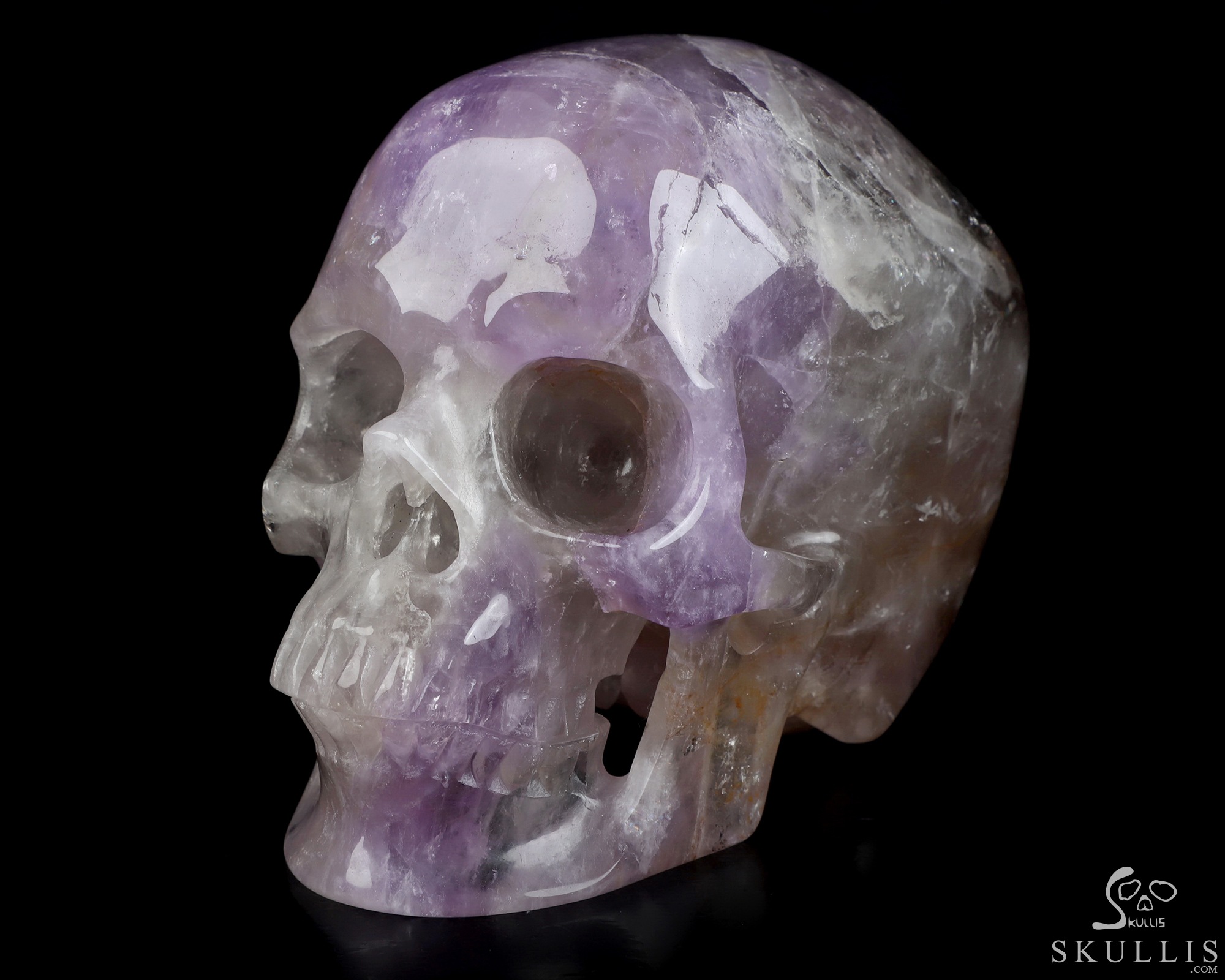 Gemstone 5.1" Amethyst Hand Carved Crystal Skull, Super Realistic, Crystal Healing Gemstone 5.1" Amethyst Hand Carved Crystal Skull, Super Realistic, Crystal Healing