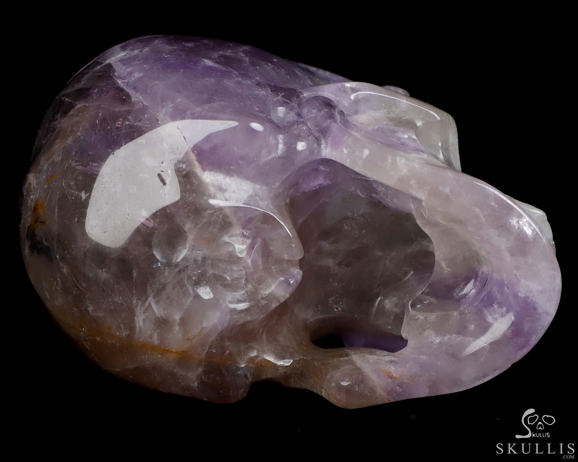 Gemstone 5.1" Amethyst Hand Carved Crystal Skull, Super Realistic, Crystal Healing Gemstone 5.1" Amethyst Hand Carved Crystal Skull, Super Realistic, Crystal Healing