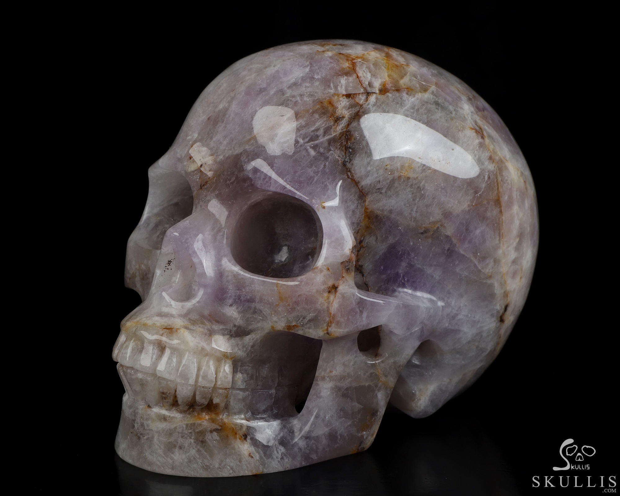 Gemstone 5.0" Amethyst Hand Carved Crystal Skull, Realistic, Crystal Healing Gemstone 5.0" Amethyst Hand Carved Crystal Skull, Realistic, Crystal Healing
