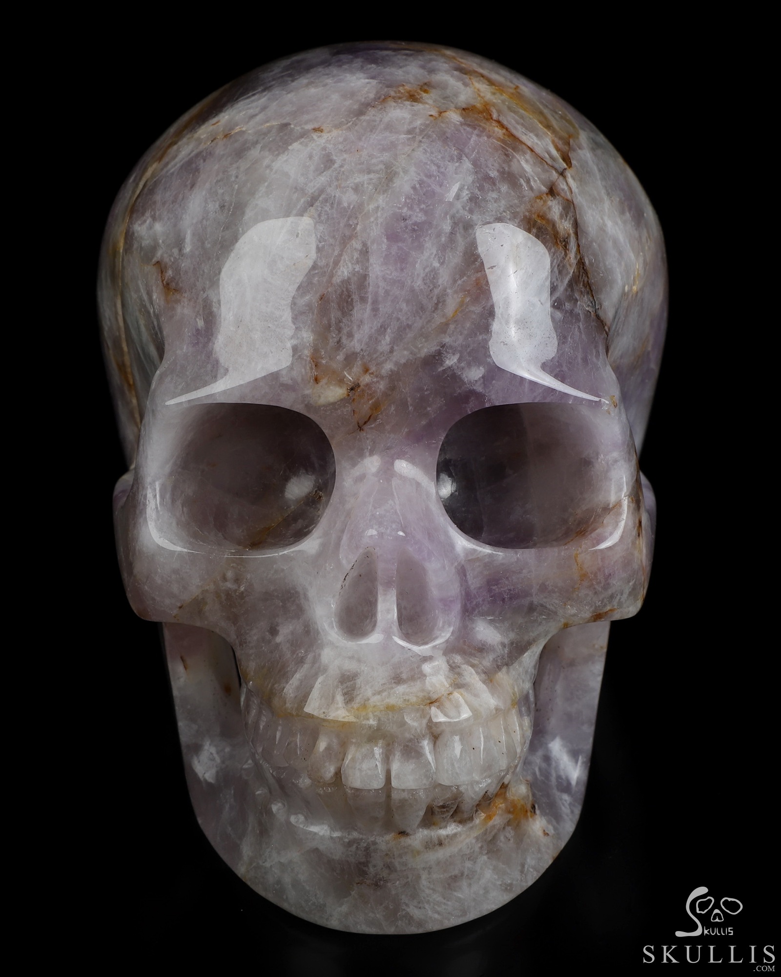 Gemstone 5.0" Amethyst Hand Carved Crystal Skull, Realistic, Crystal Healing Gemstone 5.0" Amethyst Hand Carved Crystal Skull, Realistic, Crystal Healing