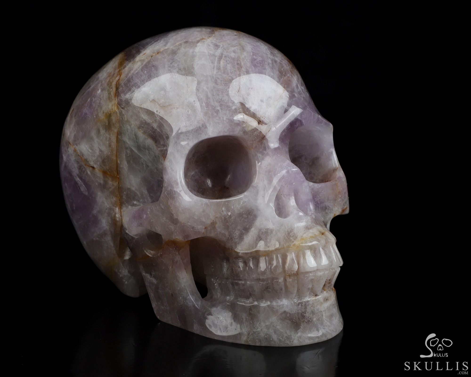 Gemstone 5.0" Amethyst Hand Carved Crystal Skull, Realistic, Crystal Healing Gemstone 5.0" Amethyst Hand Carved Crystal Skull, Realistic, Crystal Healing