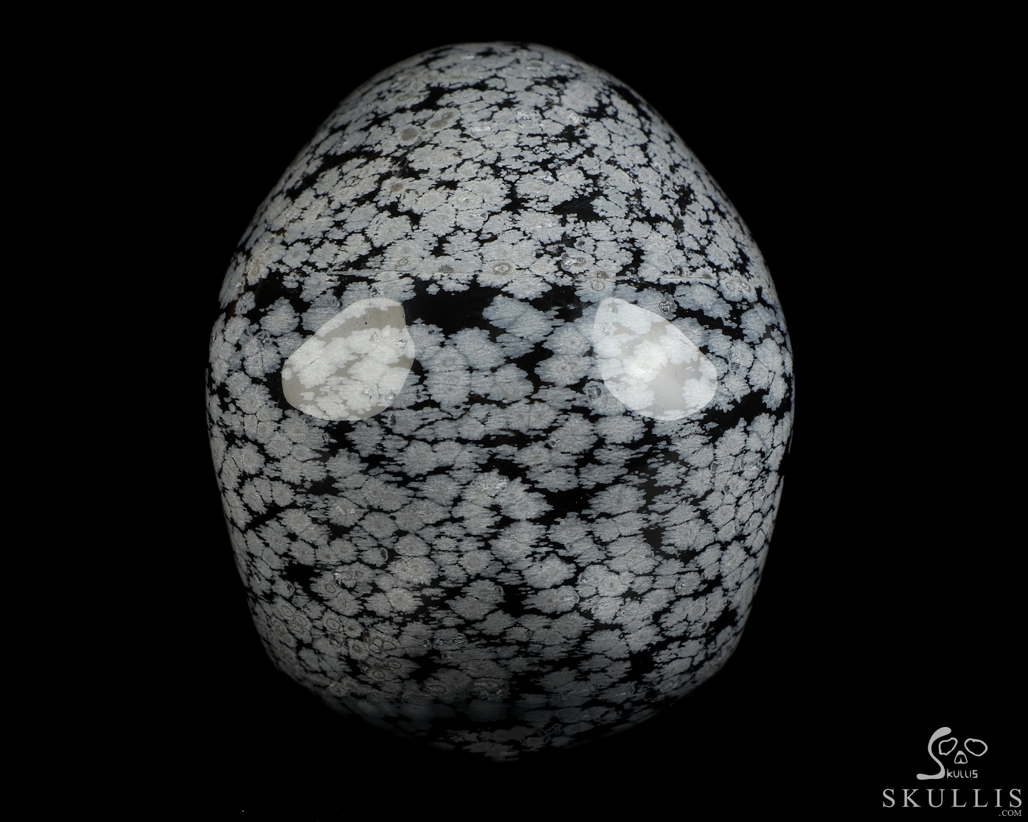 5.1" Snowflake Obsidian Hand Carved Crystal Skull, Super Realistic, Crystal Healing 5.1" Snowflake Obsidian Hand Carved Crystal Skull, Super Realistic, Crystal Healing