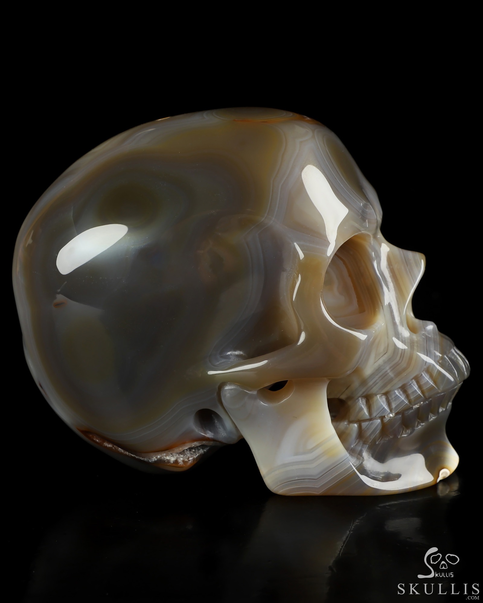5.0" Premium Brazilian Agate Hand Carved Crystal Skull, Super Realistic, Crystal Healing 5.0" Premium Brazilian Agate Hand Carved Crystal Skull, Super Realistic, Crystal Healing