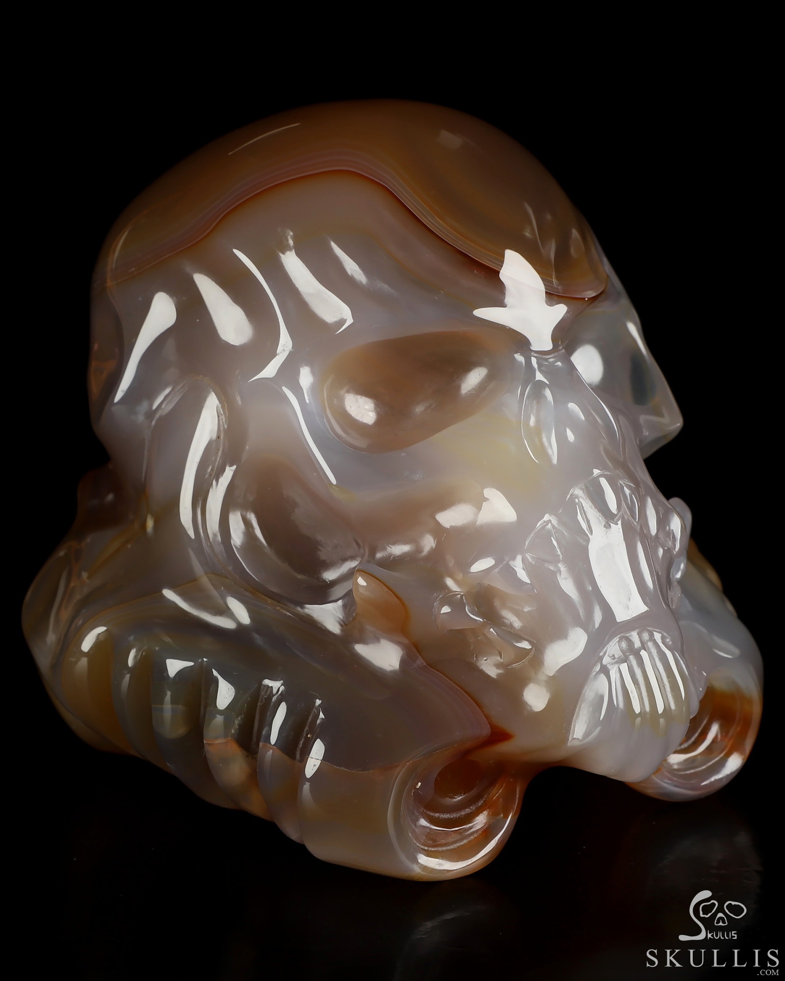 Storm Troopers - 5.0" Premium Brazilian Agate Hand Carved Crystal Skull Fine Art Sculpture, Crystal Healing Storm Troopers - 5.0" Premium Brazilian Agate Hand Carved Crystal Skull Fine Art Sculpture, Crystal Healing