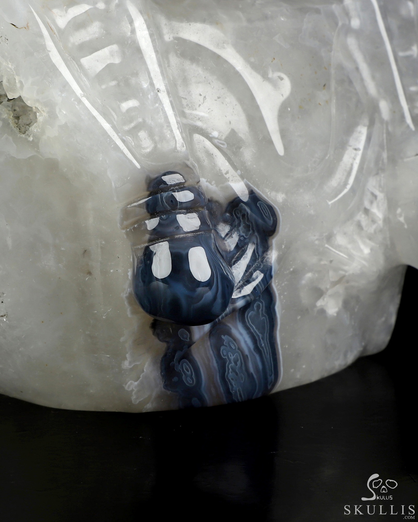 7.2" Premium Brazilian Agate Hand Carved Vampire Crystal Skull Sculpture, Crystal Healing 7.2" Premium Brazilian Agate Hand Carved Vampire Crystal Skull Sculpture, Crystal Healing